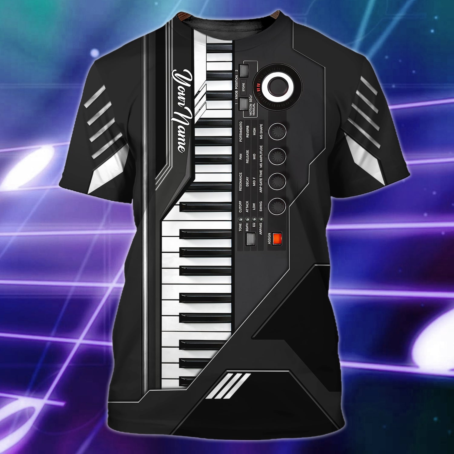 PIANO - Personalized Name 3D Tshirt 01 - VXH98