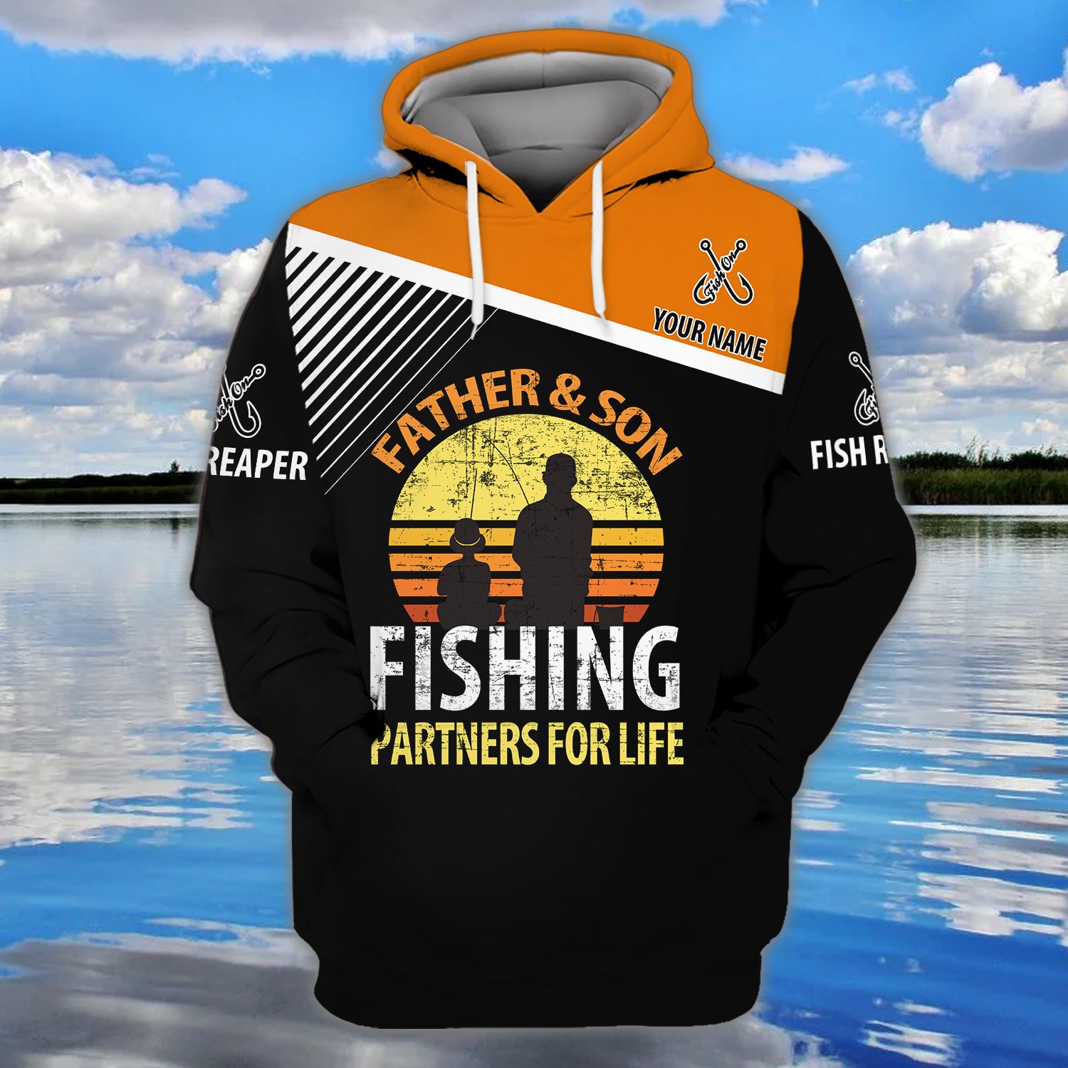 Father And Son Fishing - Personalized Name 3D Hoodie - Dah 58