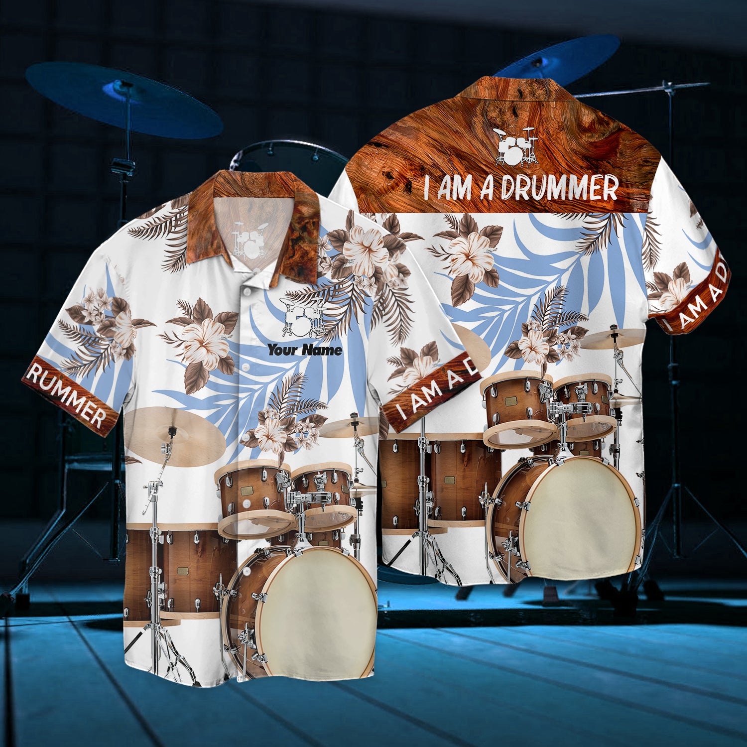 I'm a drumer hawaiian shirt - Personalized Name 3D Hawaiian - Hdmt