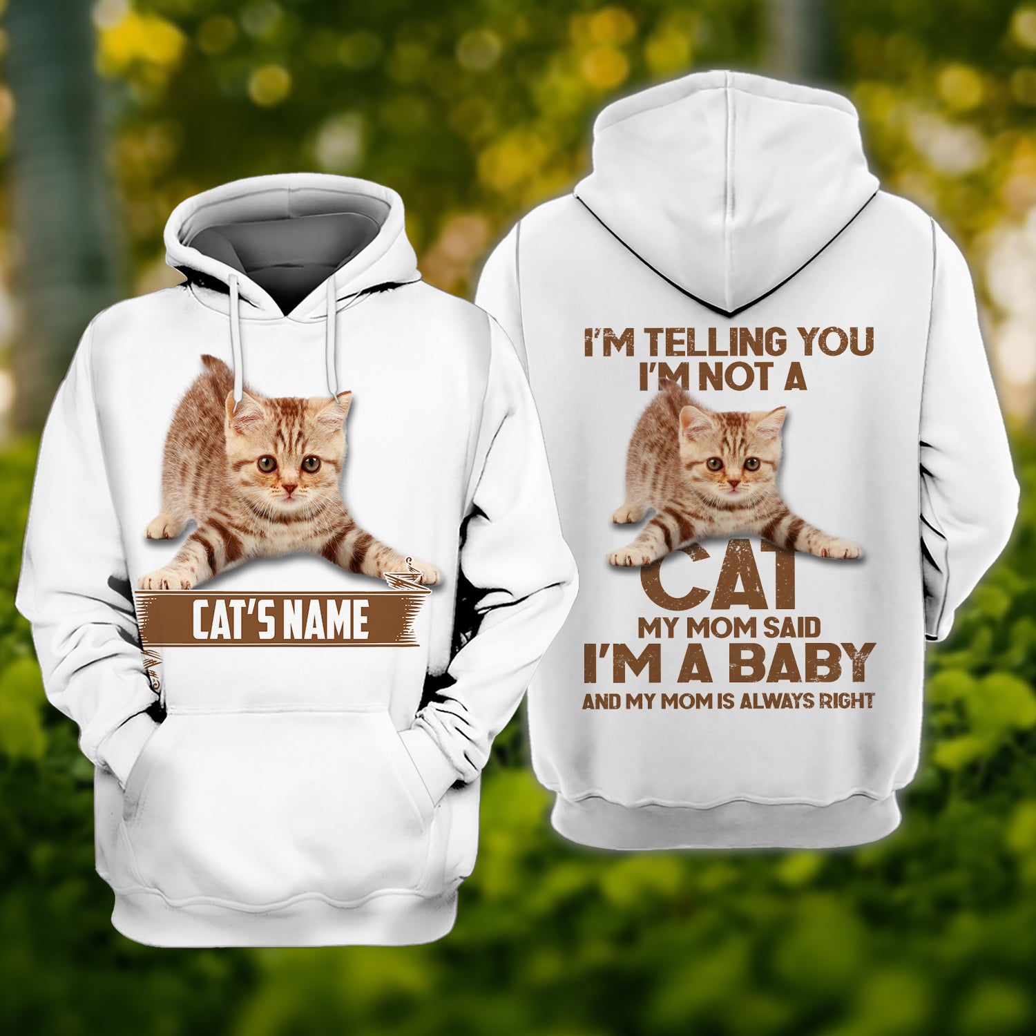 A Baby Cat - Personalized Name 3D Hoodie