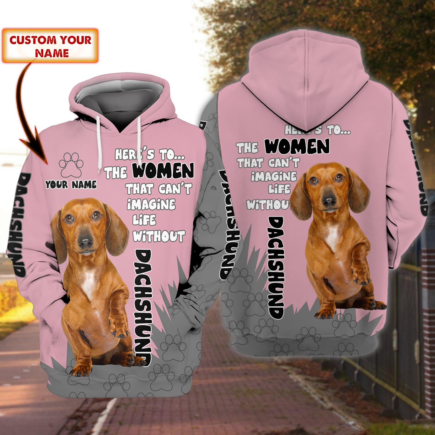 Dachshund - Personalized Name 3D Hoodie - Dah 53