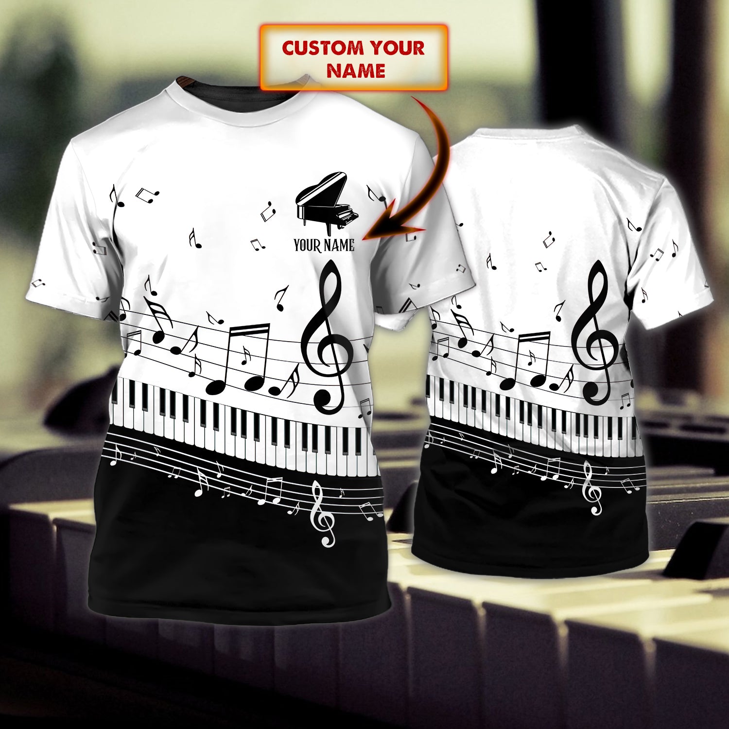 PIANO01 - 3D Tshirt - NBTT