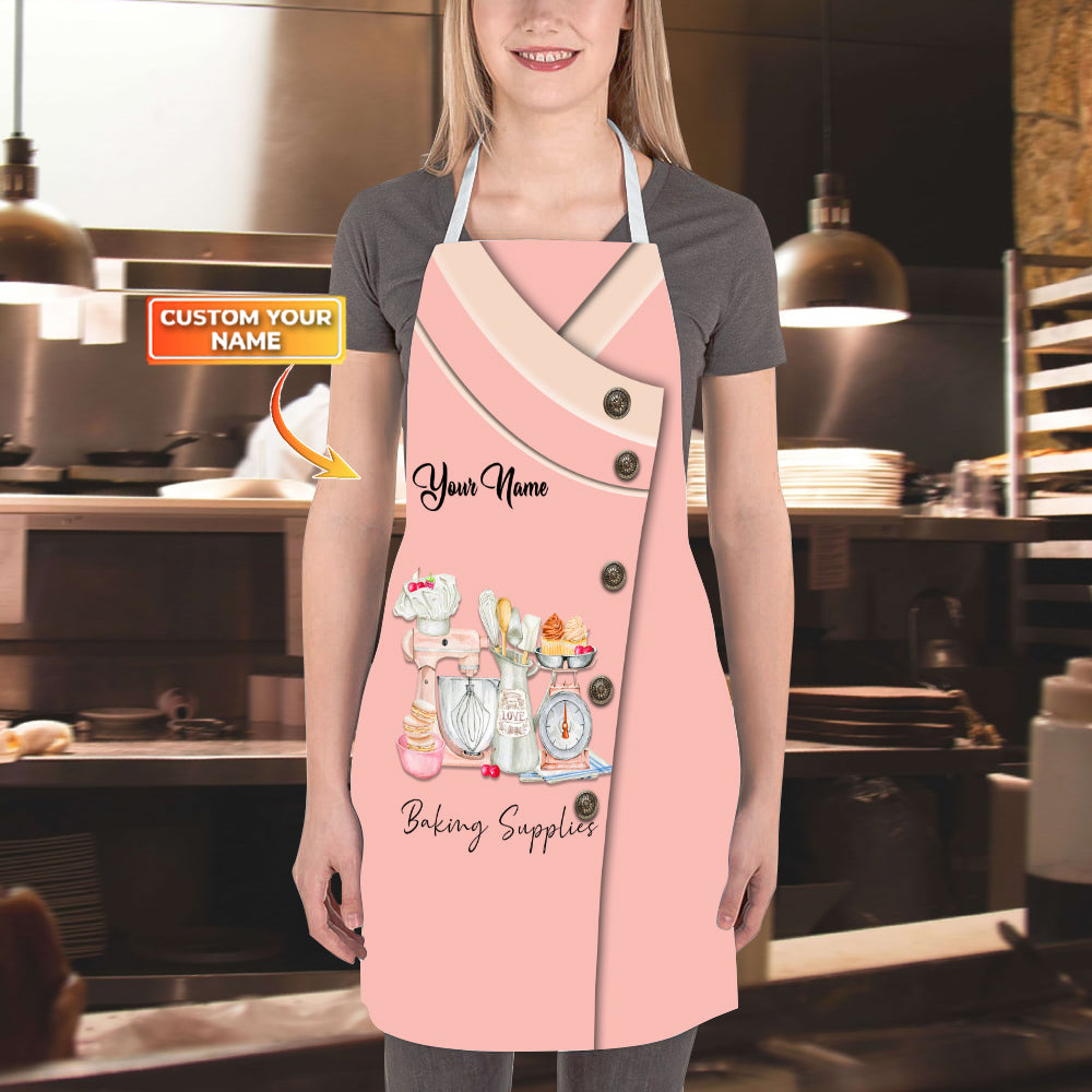 Baking Supplies, Baker, Bakery Chef, Personalized Name Apron Tad 04 (Non workwear)