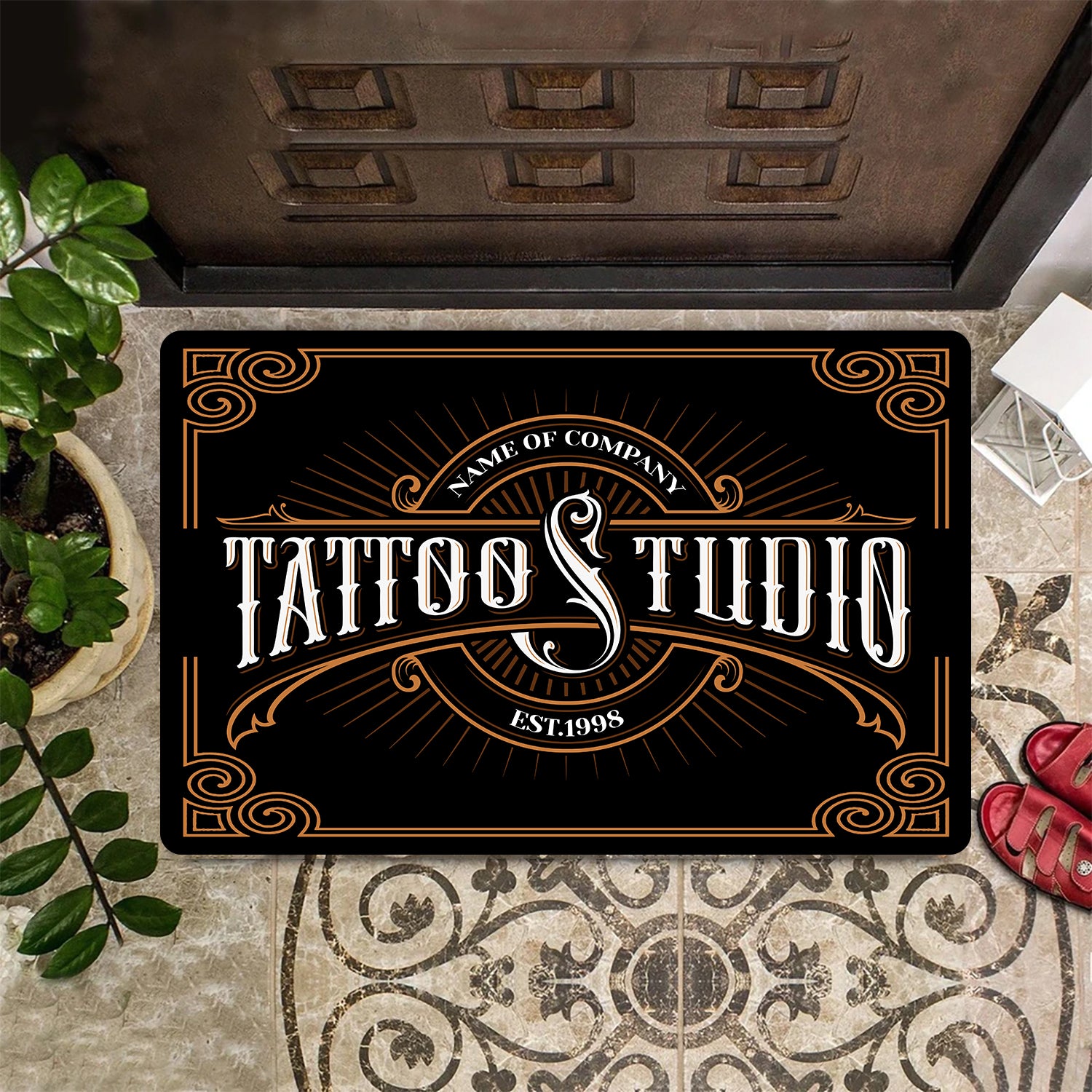 Tattoo Artist Shop Personalized Name & EST Year Doormat