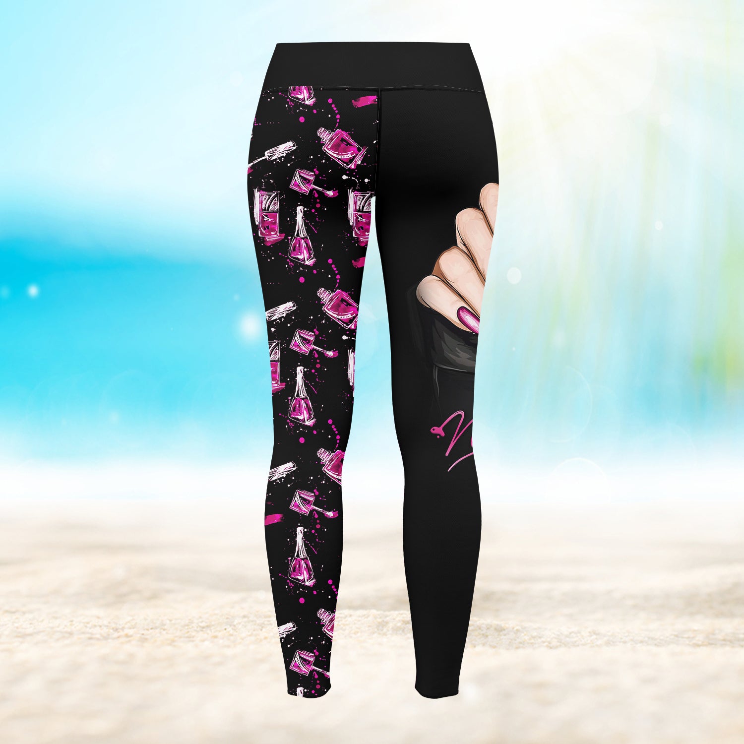 Pink Nail Hustle 3D Legging 914 NA93