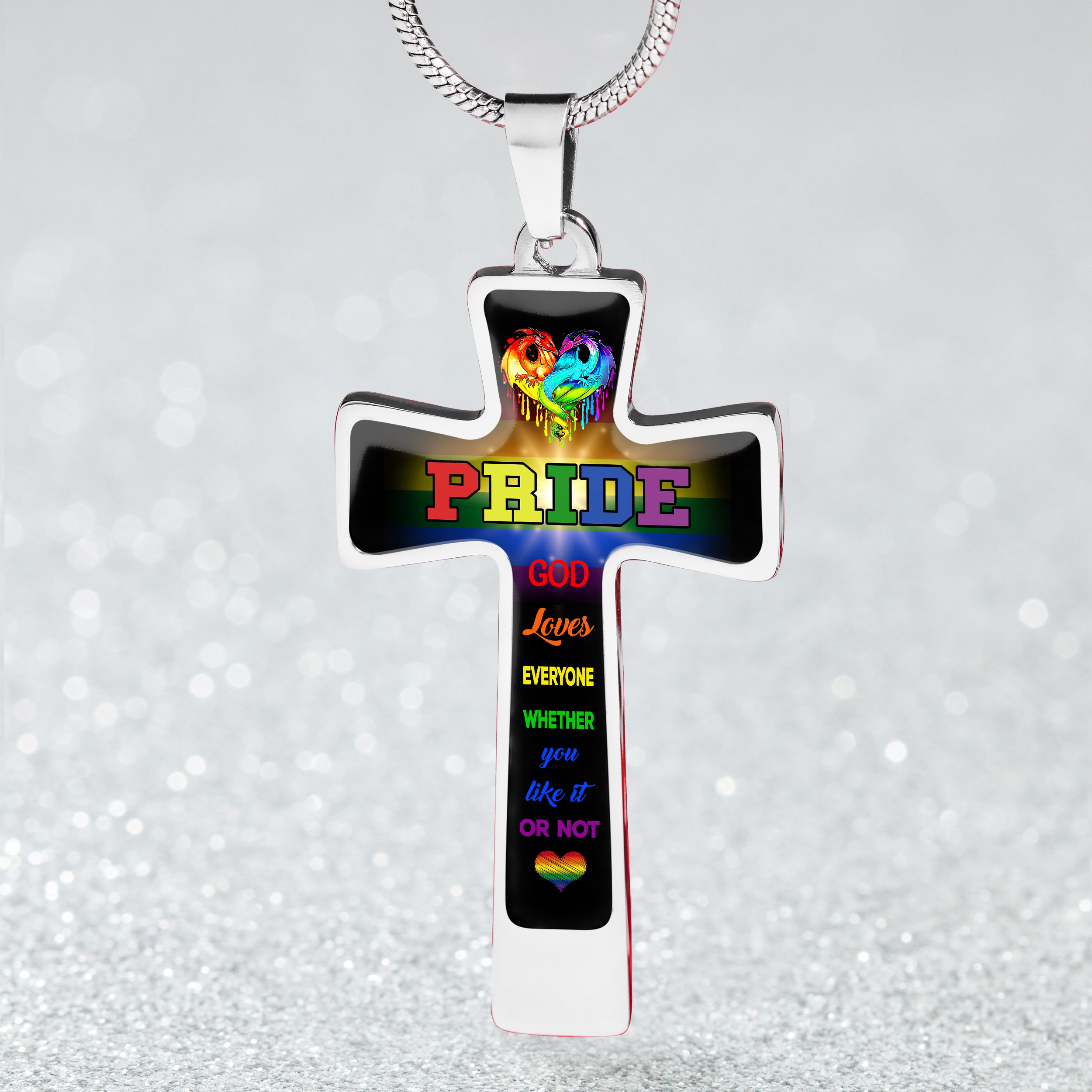 Custom Cross Necklace - Pride no.1- Lta98