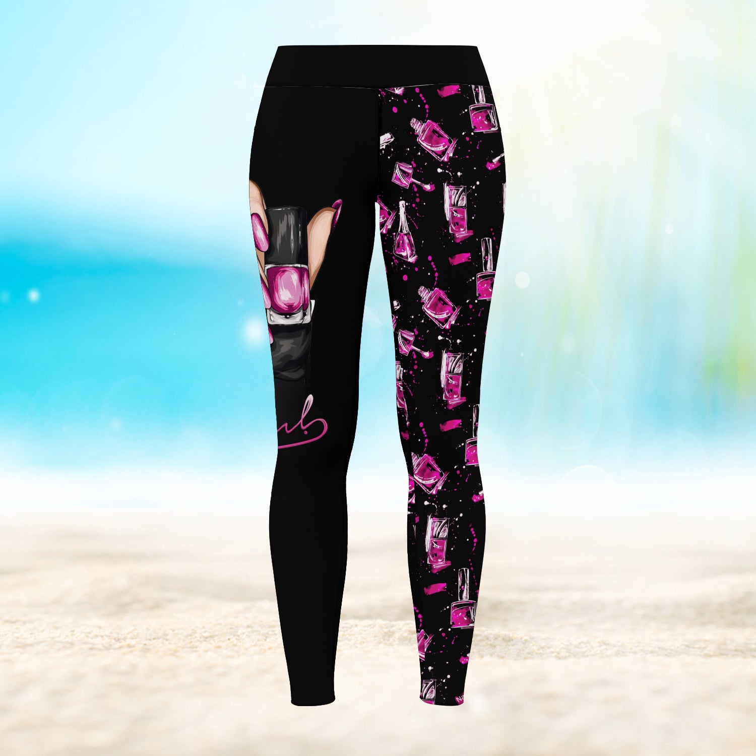 Pink Nail Hustle 3D Legging 914 NA93