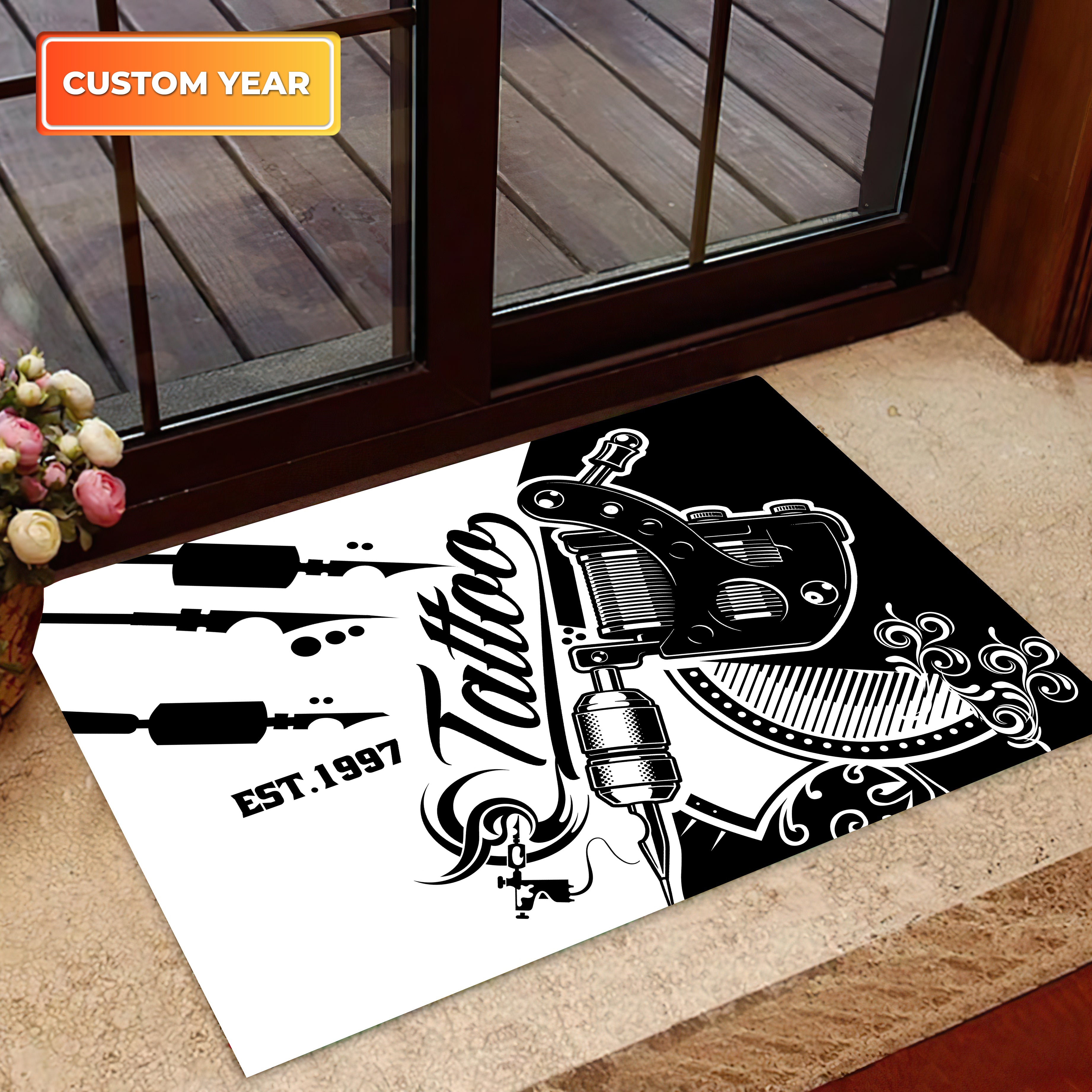 Tattoo Artist Shop Personalized Name & EST Year Doormat