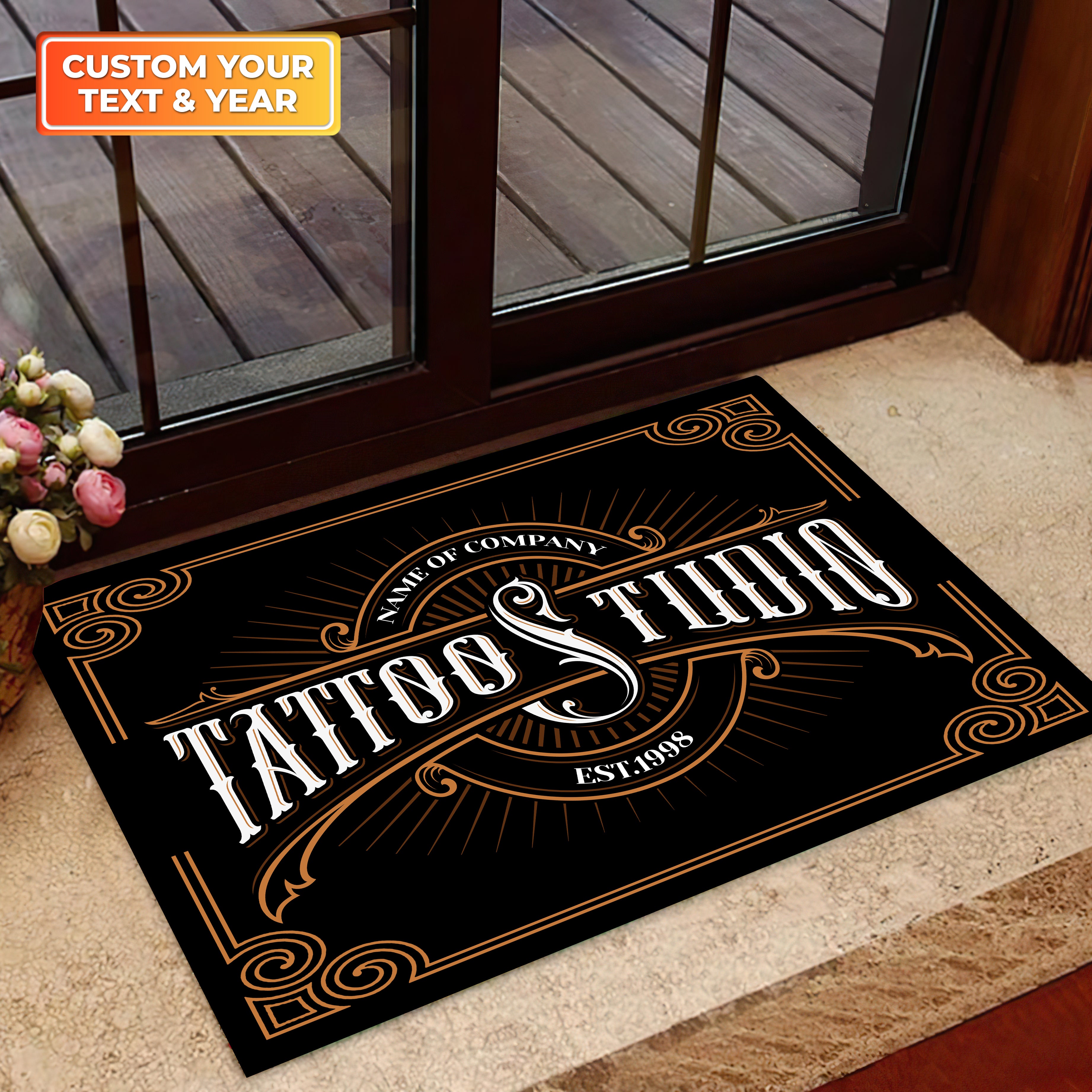 Tattoo Artist Shop Personalized Name & EST Year Doormat