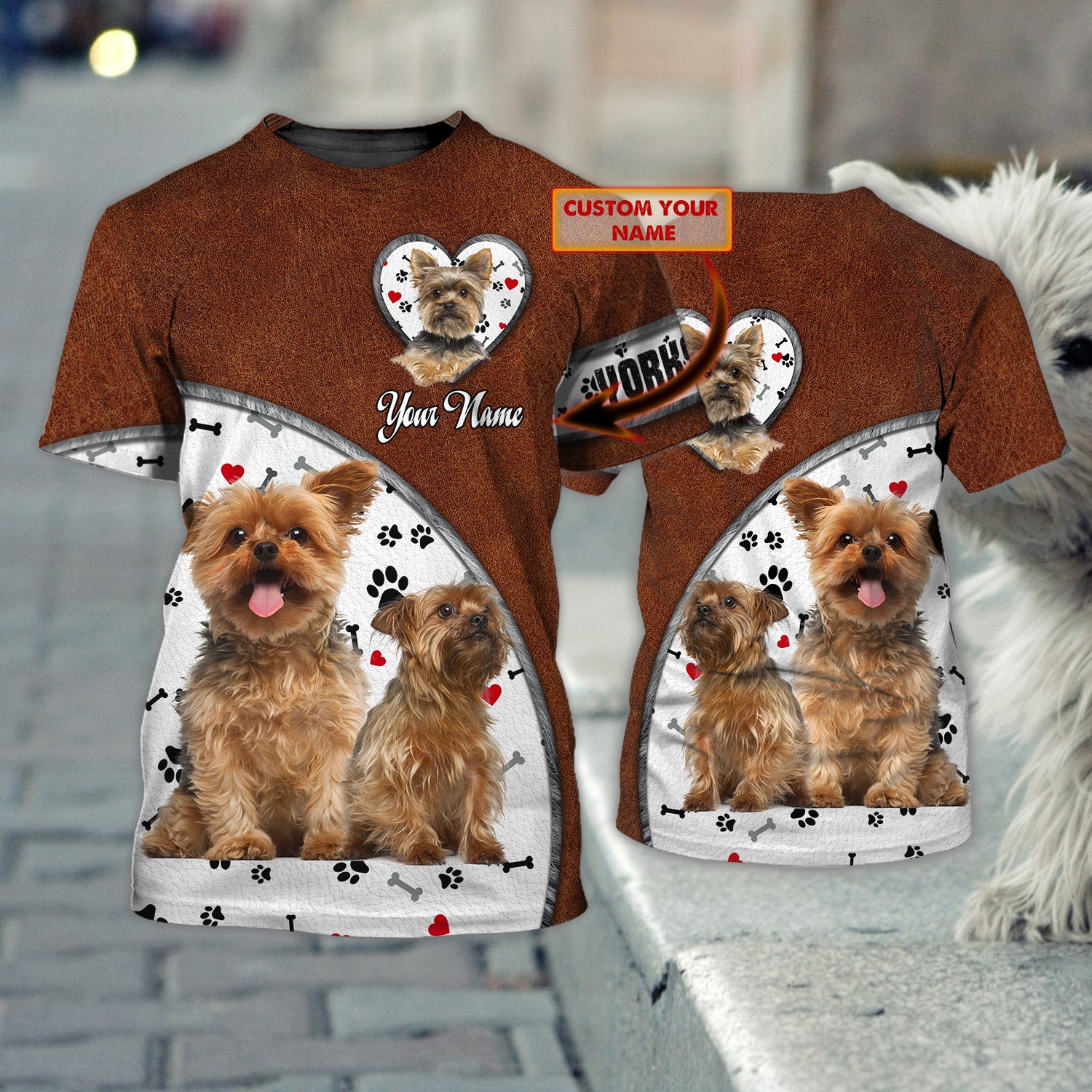Yorkshire Lovers 01 - Personalized Name 3D Tshirt - Pth98