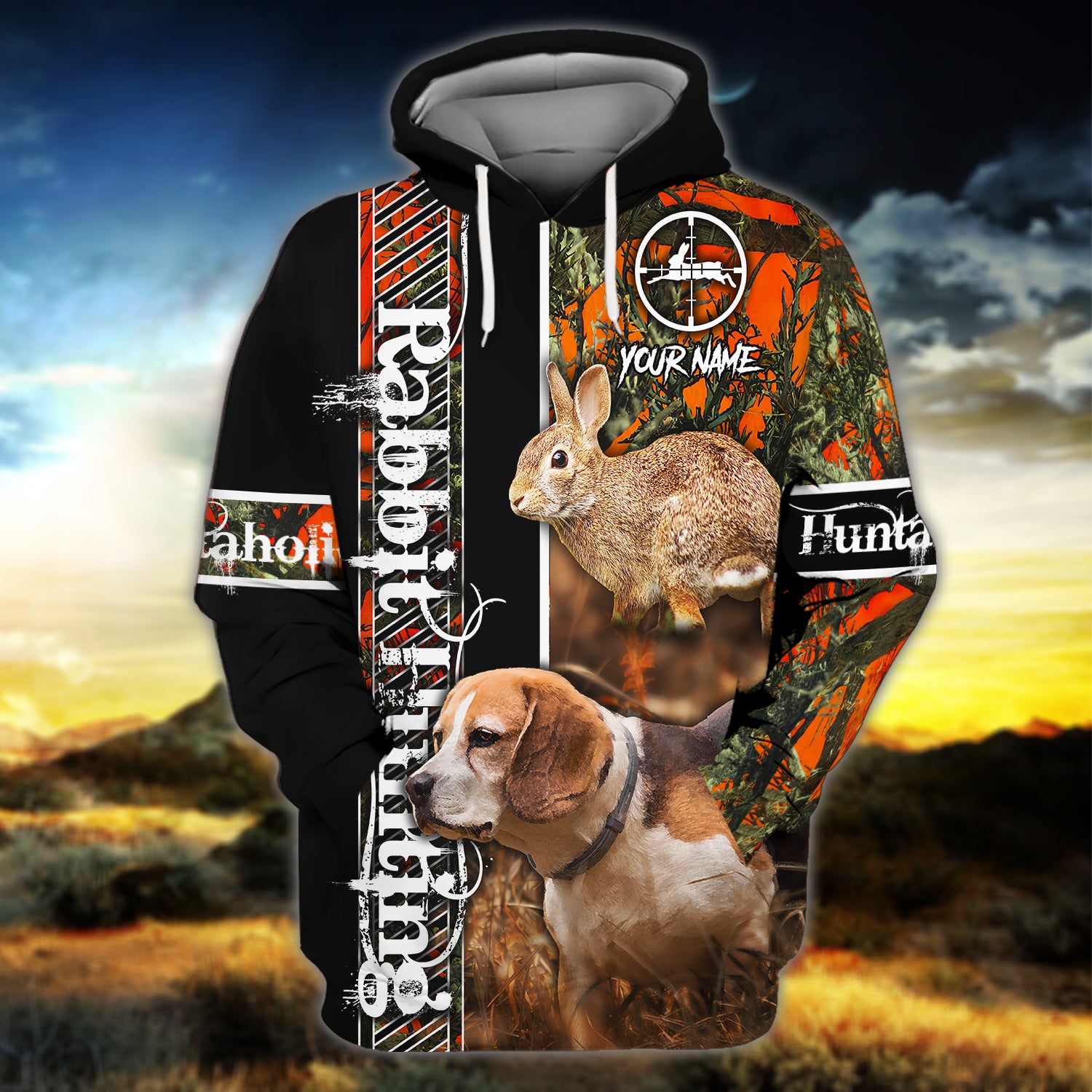 Rabbit Hunting - Beagle - Personalized Name 3D Hoodie 29 - Nvc97