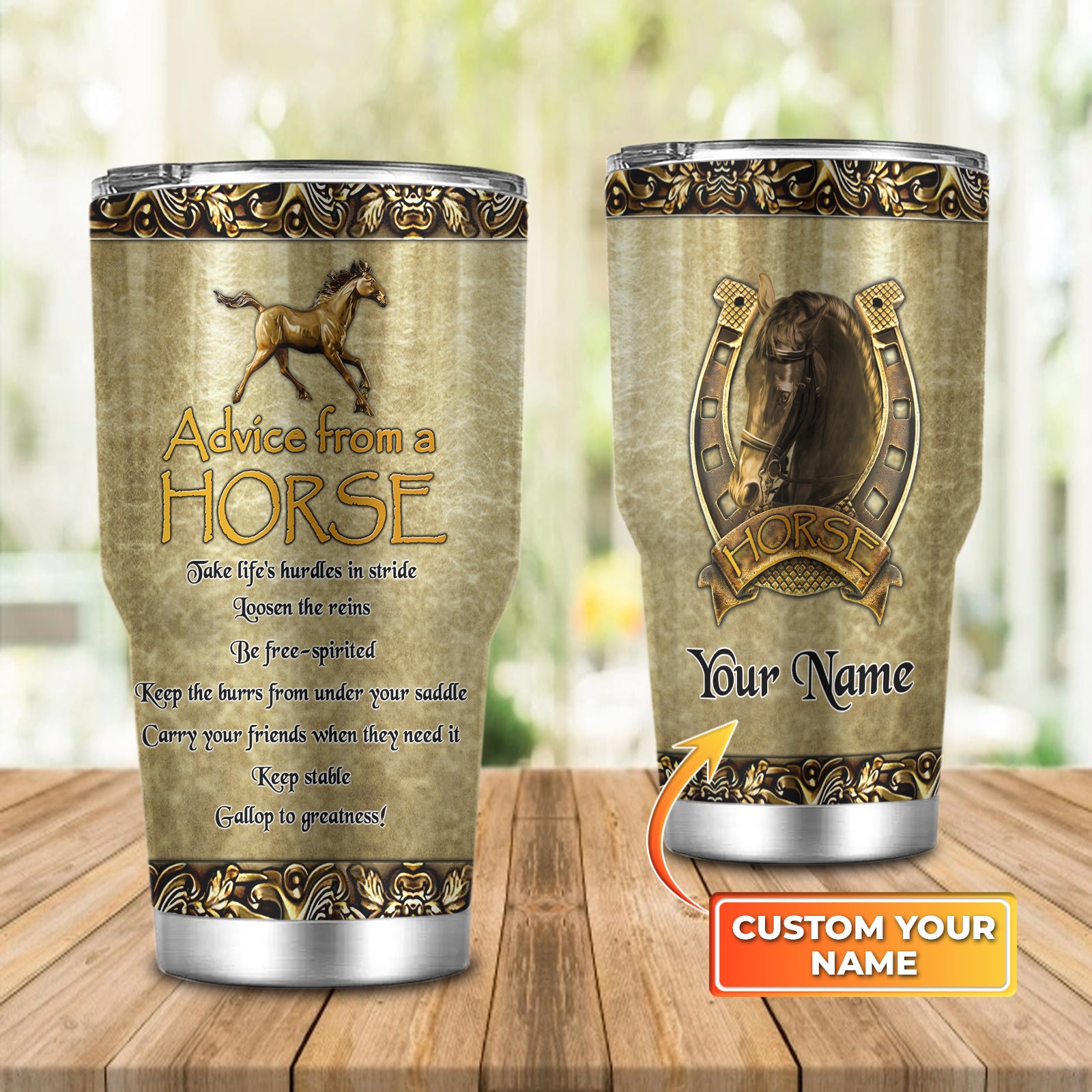 Advice From A Horse - Personalized Tumbler - Nsd99