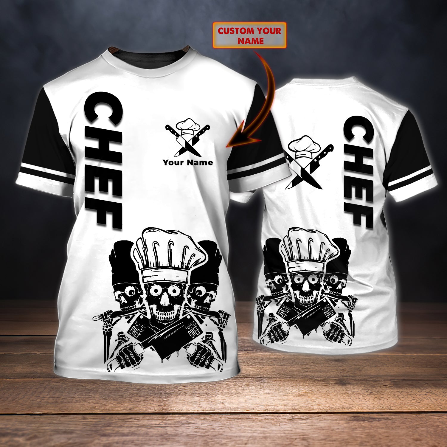 Love Chef- Personalized Name 3D Tshirt 32- H98