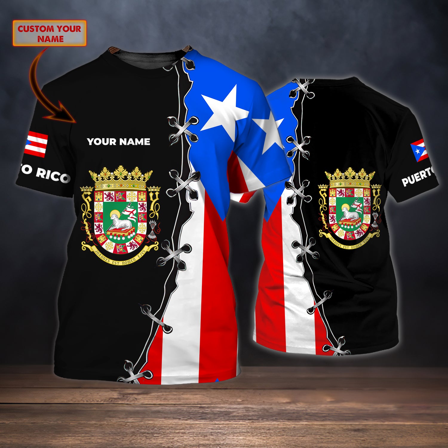 PUERTO RICO 3979 - Personalized Name 3D T Shirt - NBTT
