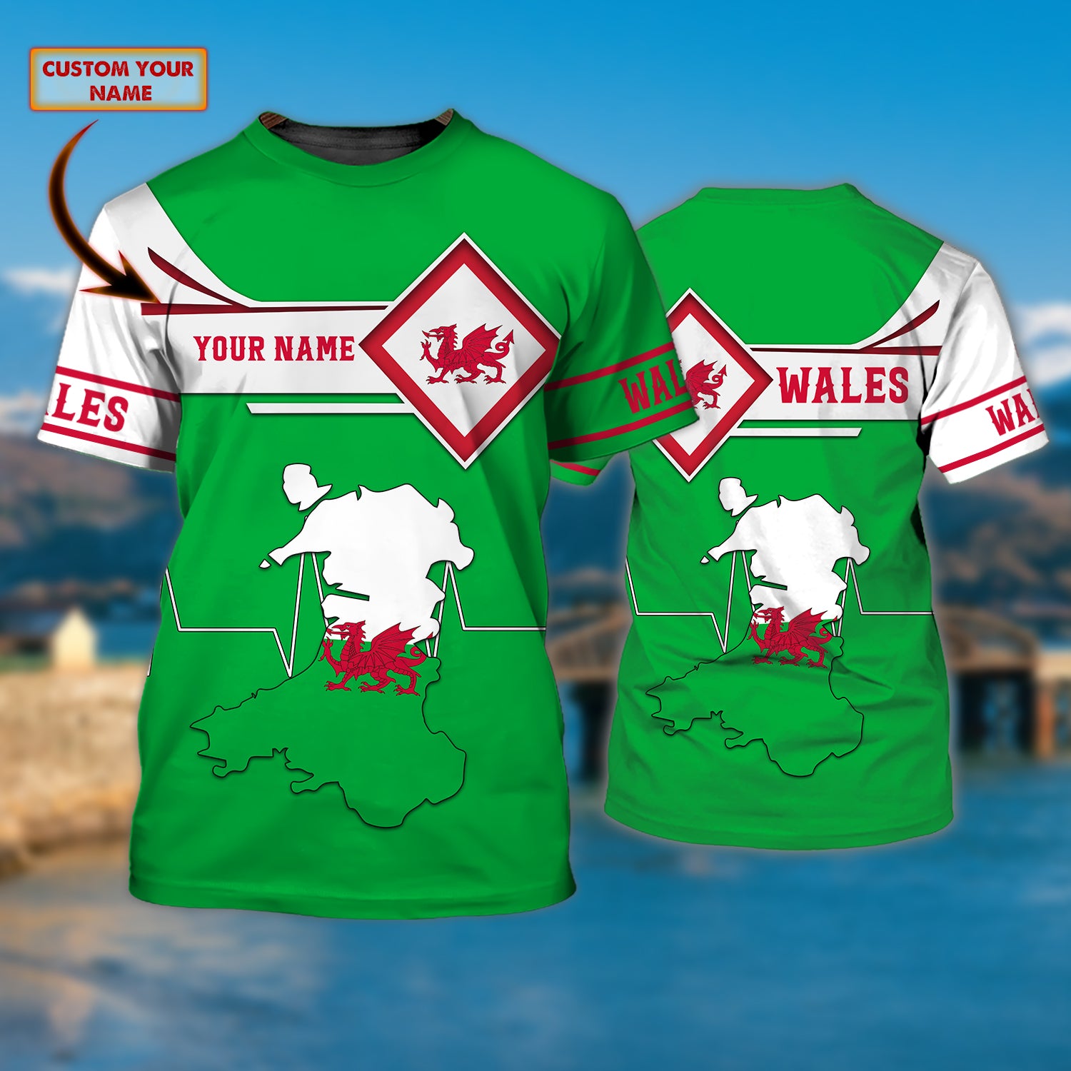 Wales - Cymru 064 - Cymru - Personalized Name 3D Tshirt - DAT93
