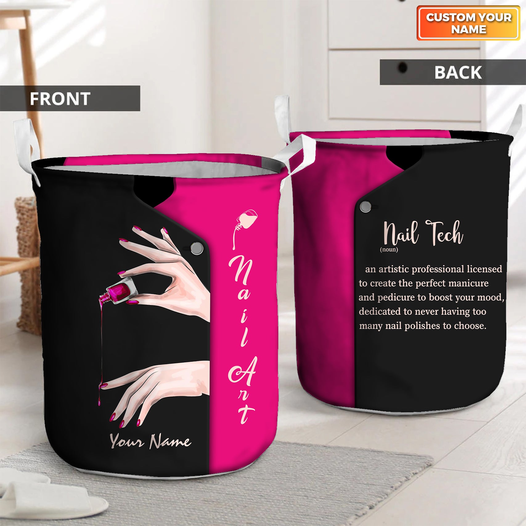 Nail Art Laundry Basket