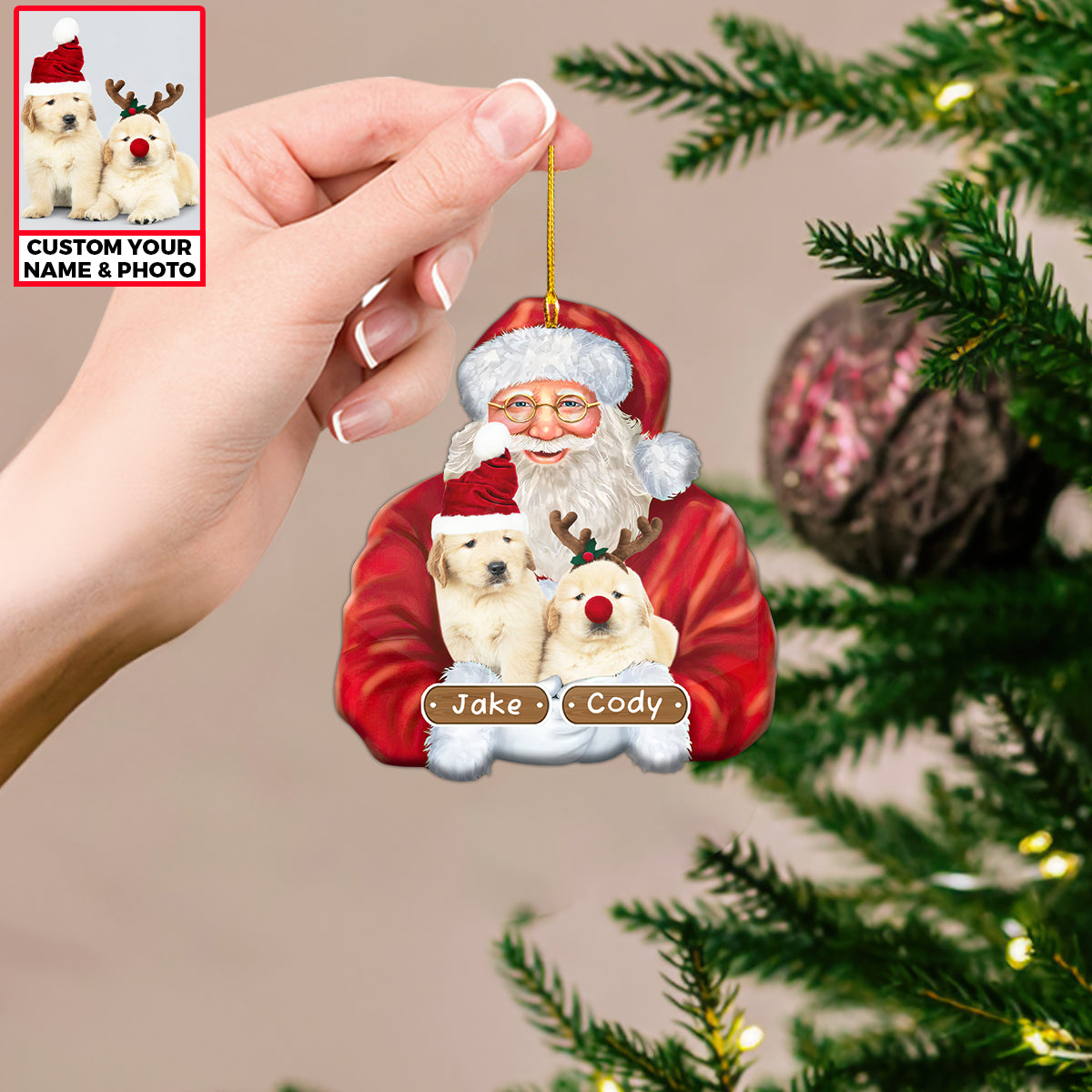 Merry Christmas - Personalized Pet Photo - Custom Image Ornament ...