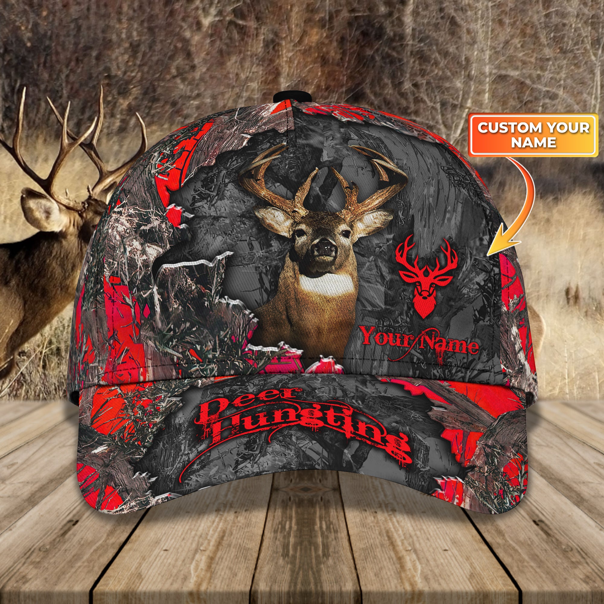 Red Deer Hunting Camo Classic Cap - Hdmt
