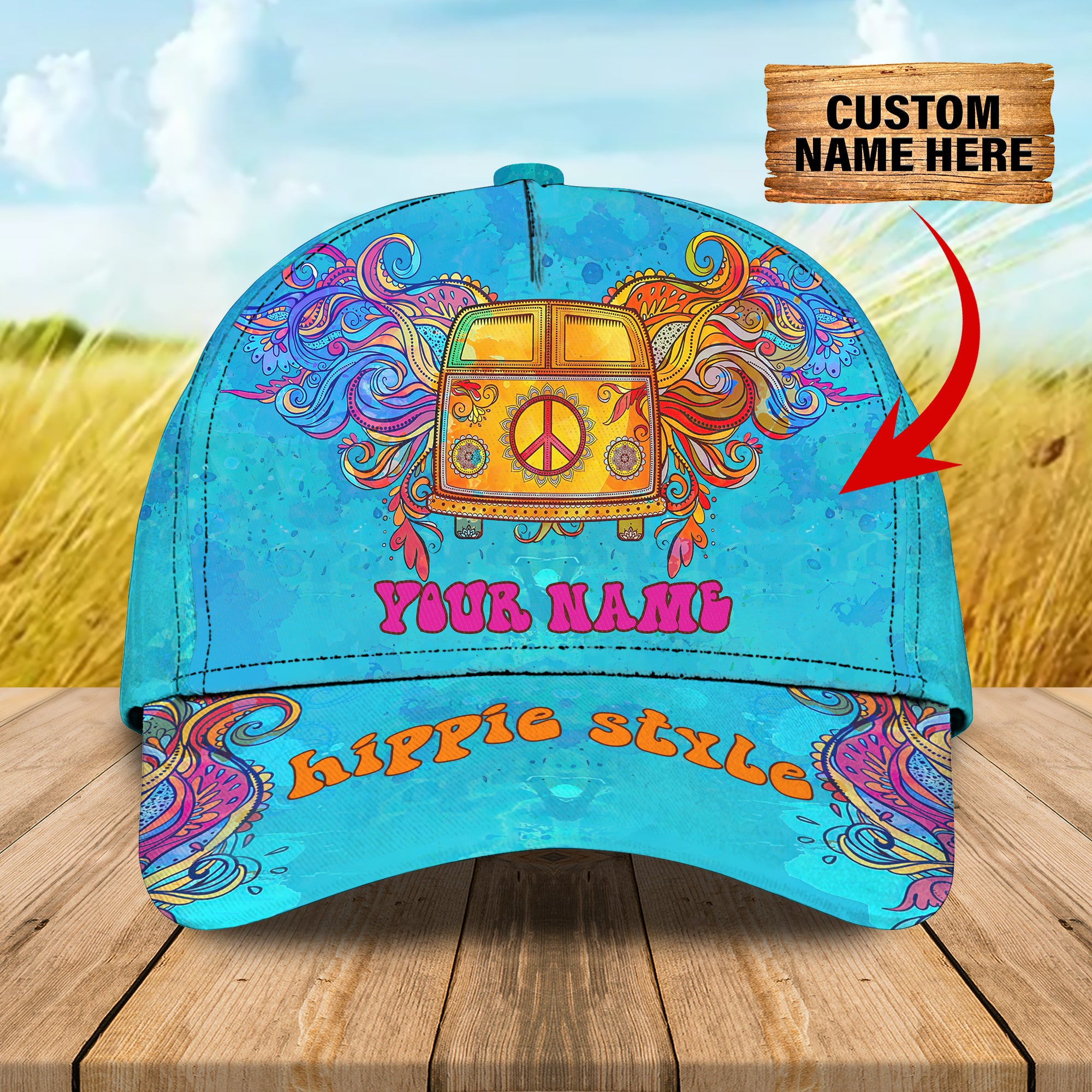 Super Hippie 16 - Personalized Name Cap - Cpd