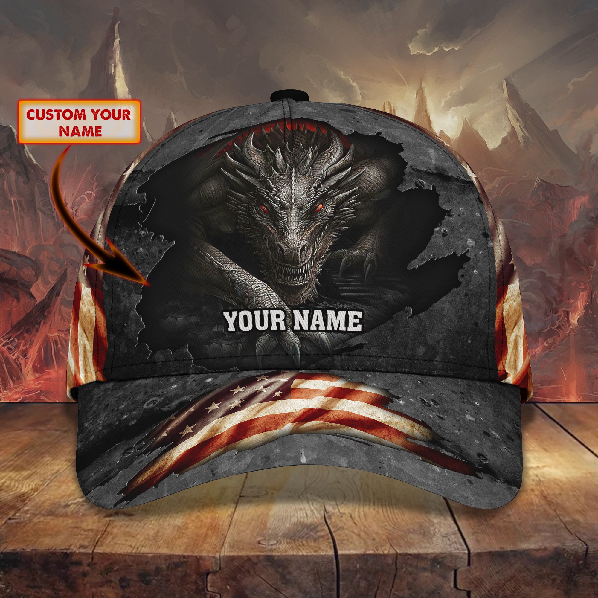 Dragon - Personalized Name Cap - Urt96