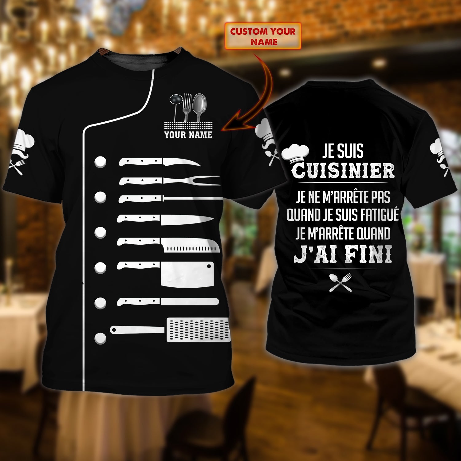 CHEF - Personalized Name 3D Tshirt -TT99-405