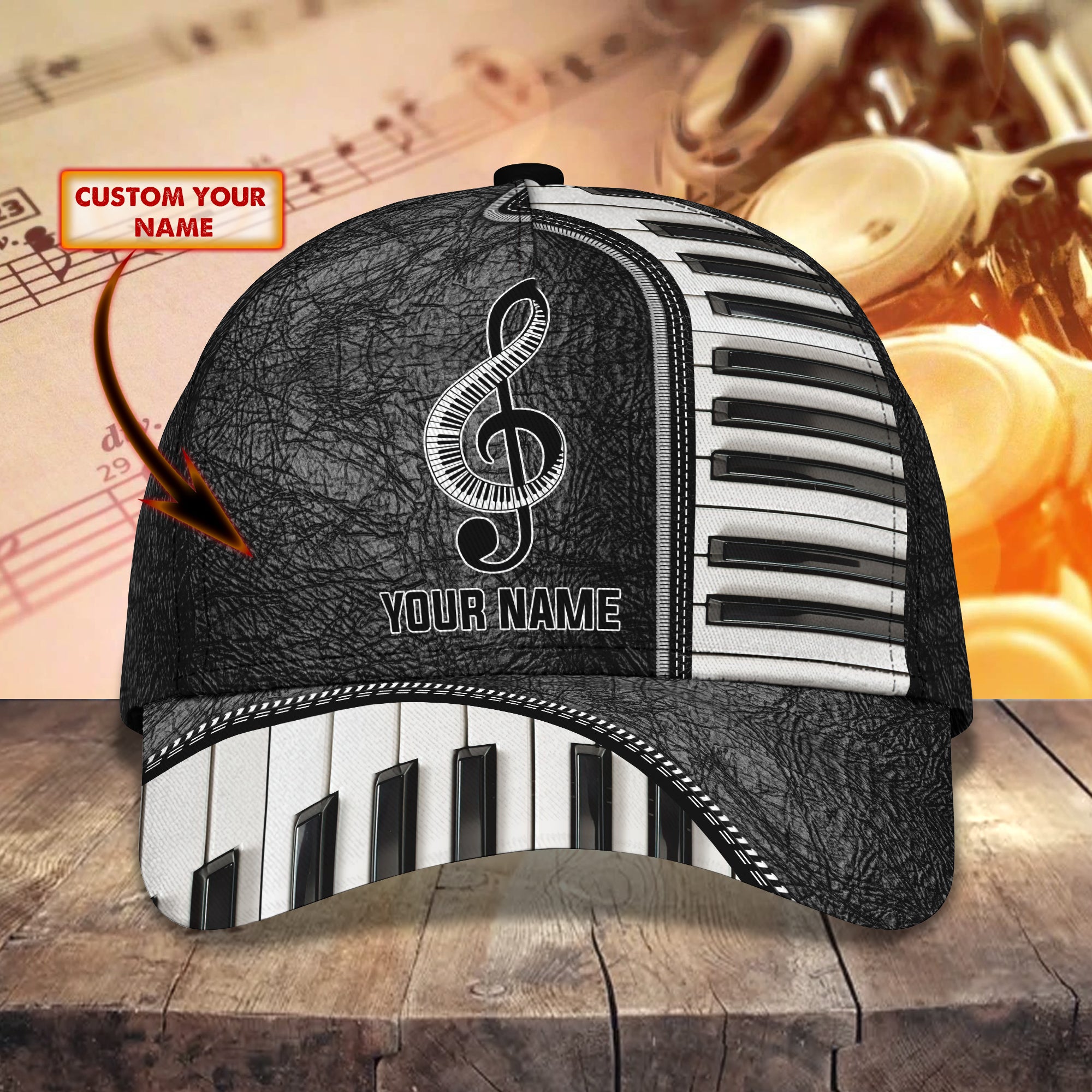 Music - Piano - Personalized Name Cap 110