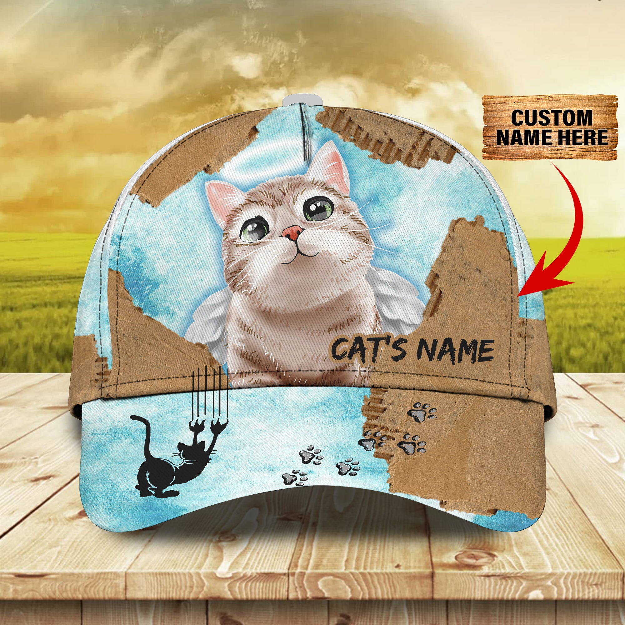 Hello Cat 02 - Personalized Name Cap - LTD92