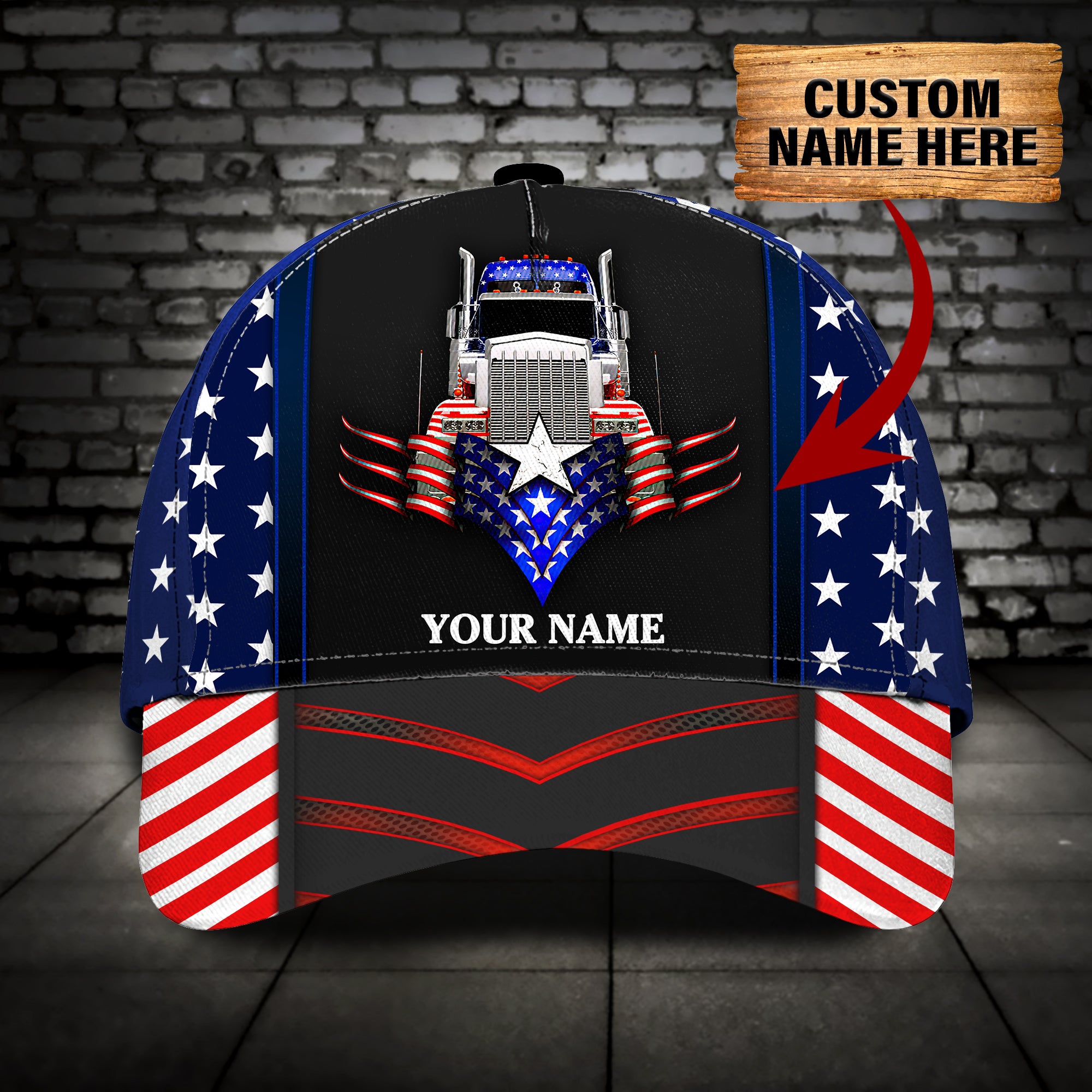 Custom Name American Trucker Classic Cap N94