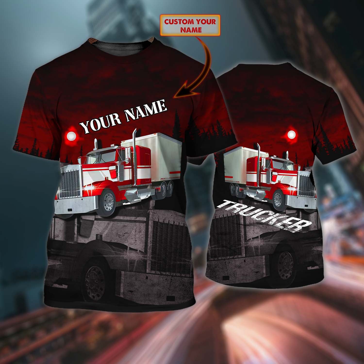 TRUCKER - Personalized Name 3D Tshirt - H98