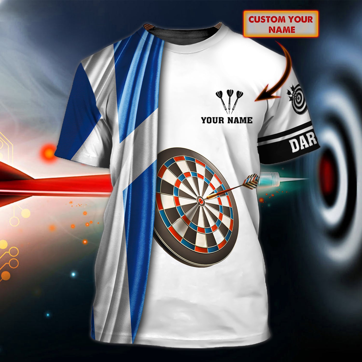 Darts - Personalized Name 3D Tshirt