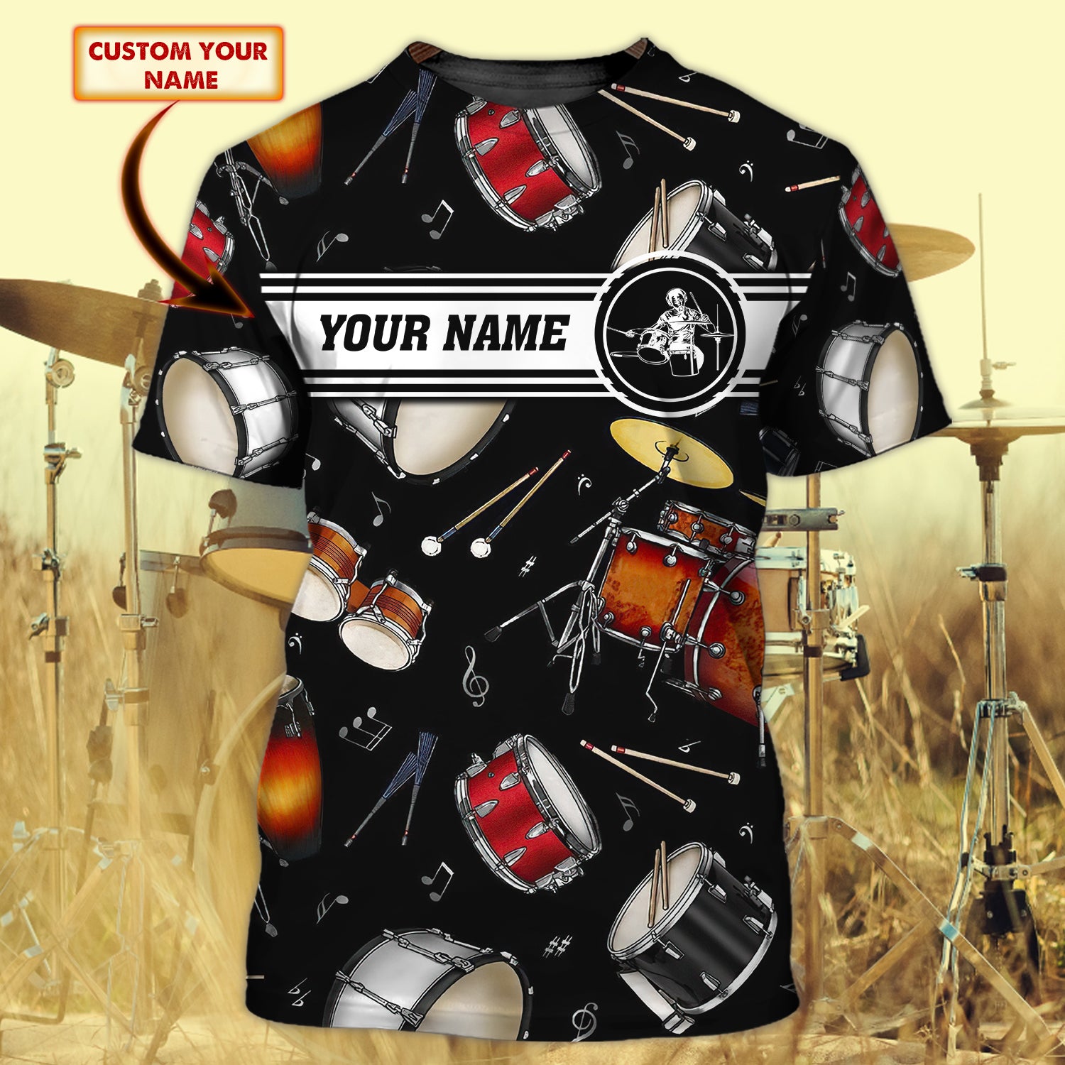 Drum 06- Personalized Name 3D Tshirt - HN95
