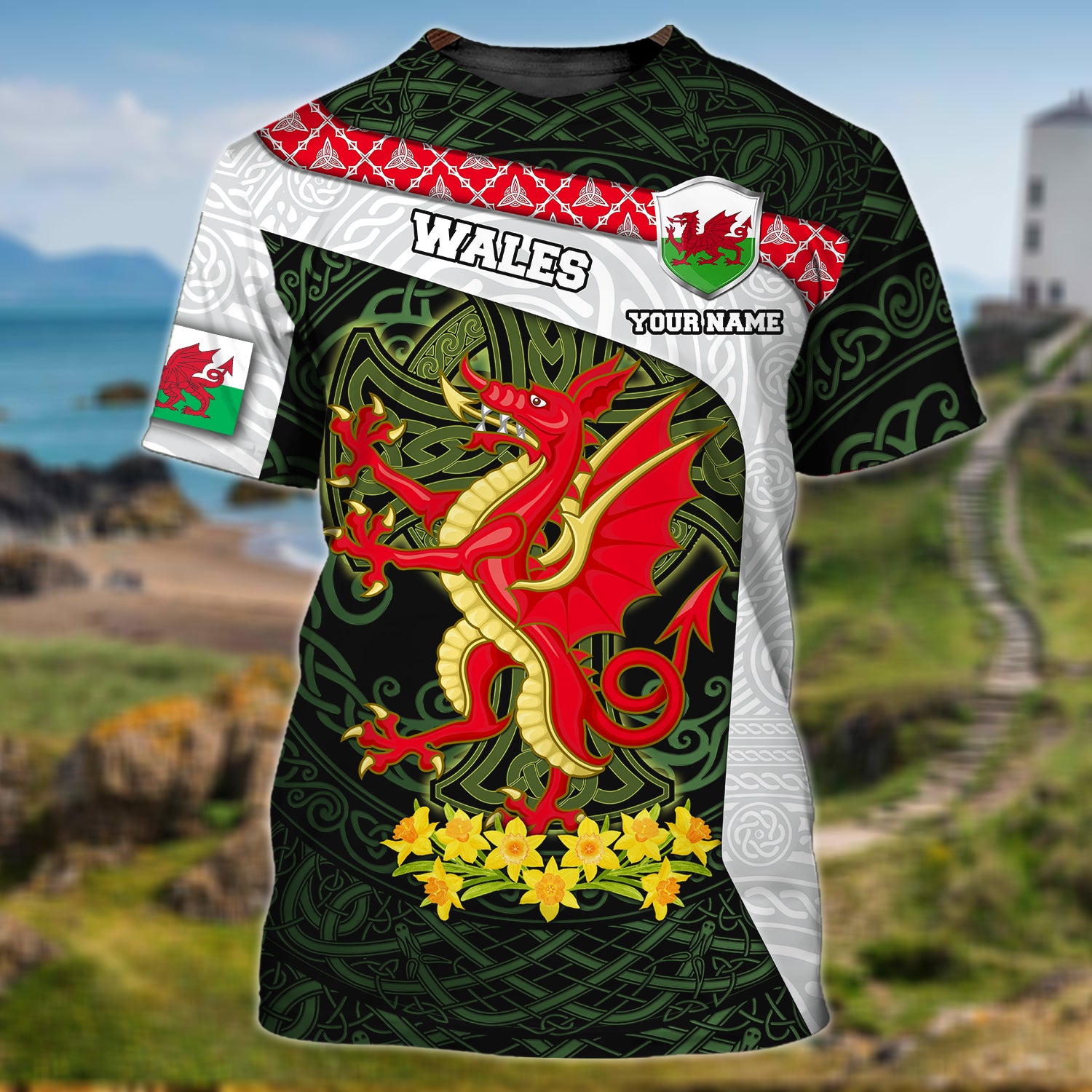 Wales - Personalized Name 3D Tshirt - 118