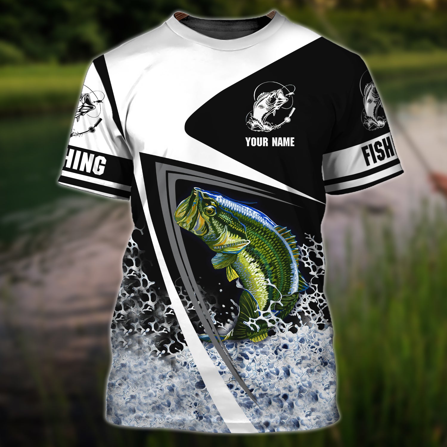 Bass Fishing custom name Tshirt - N94