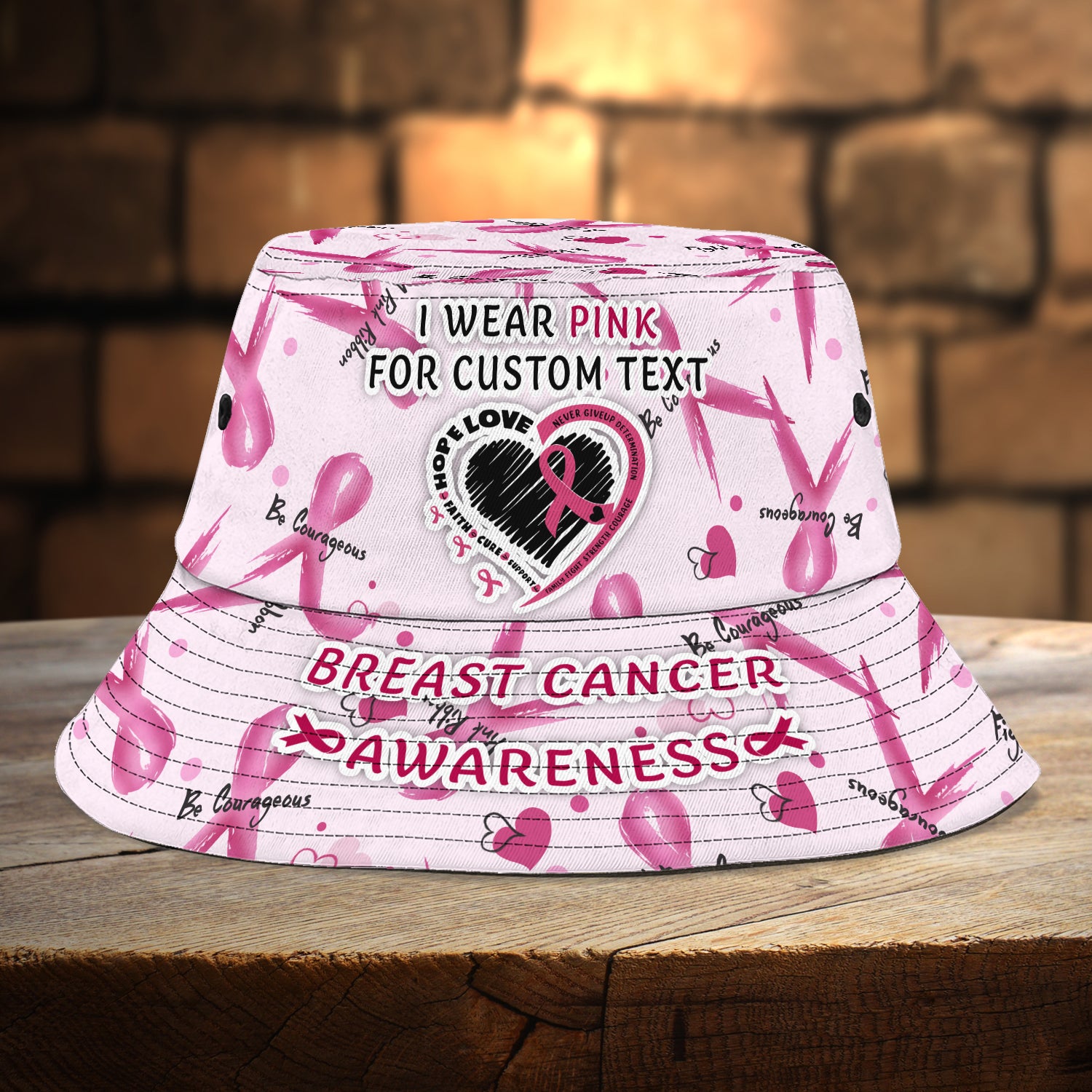 Custom Bucket Hat 02 - Breast Cancer - NBTT