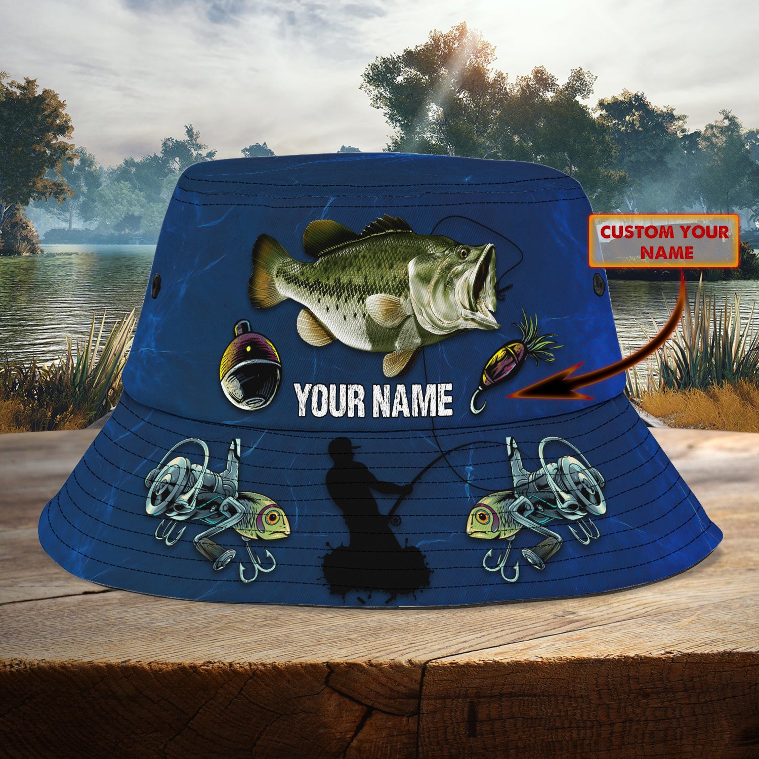 Custom Bucket Hat - Bass Fishing -tt99-155