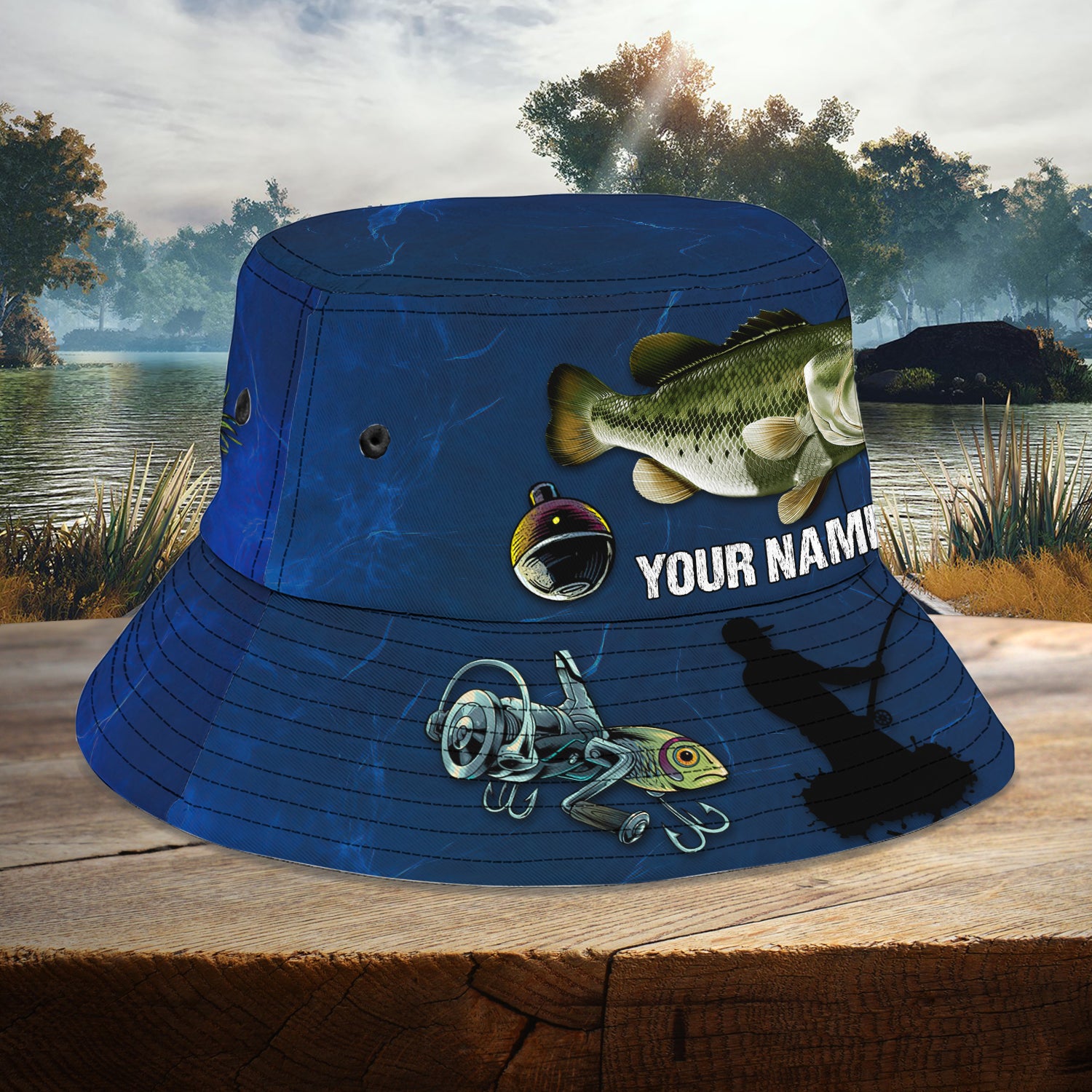 Custom Bucket Hat - Bass Fishing -tt99-155