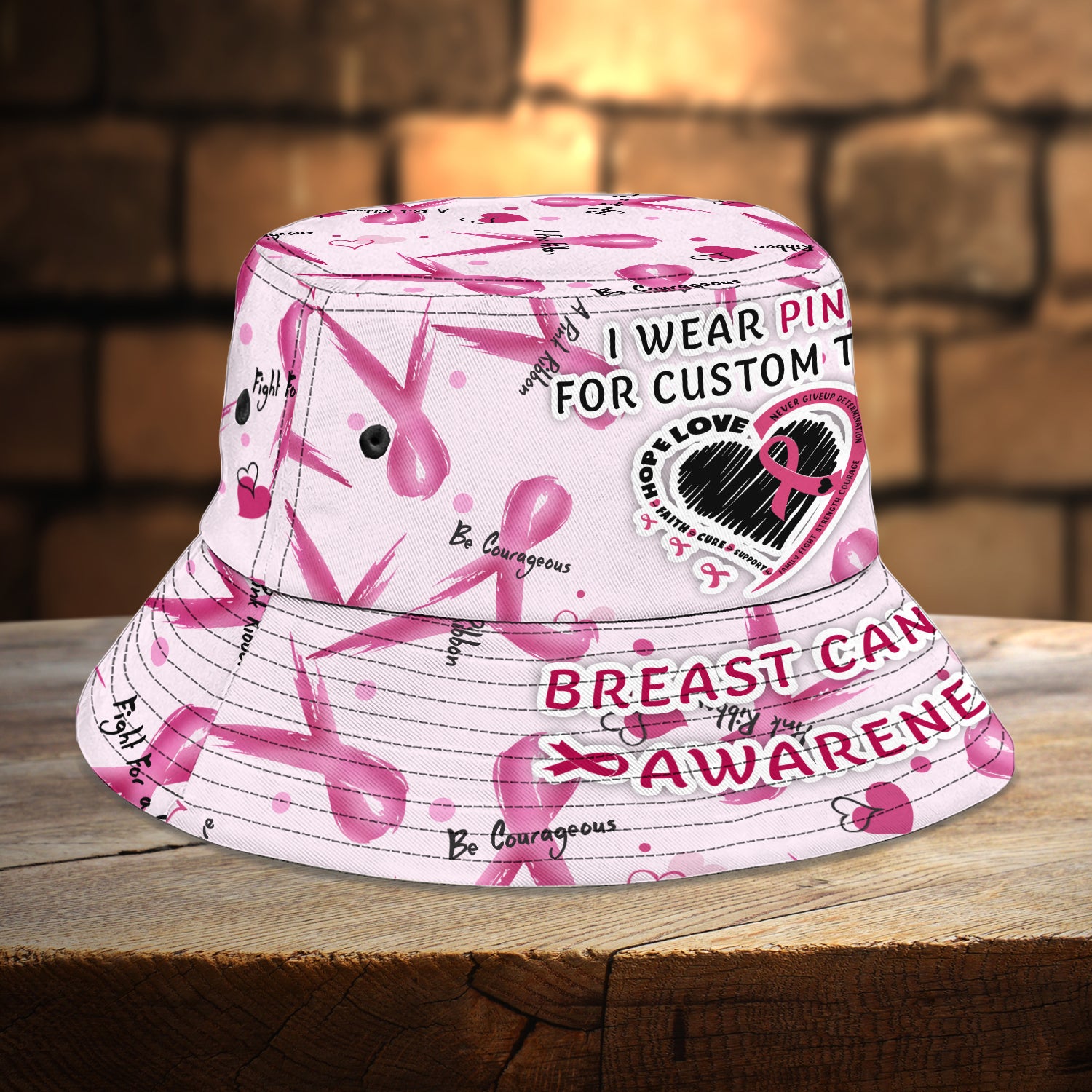 Custom Bucket Hat 02 - Breast Cancer - NBTT