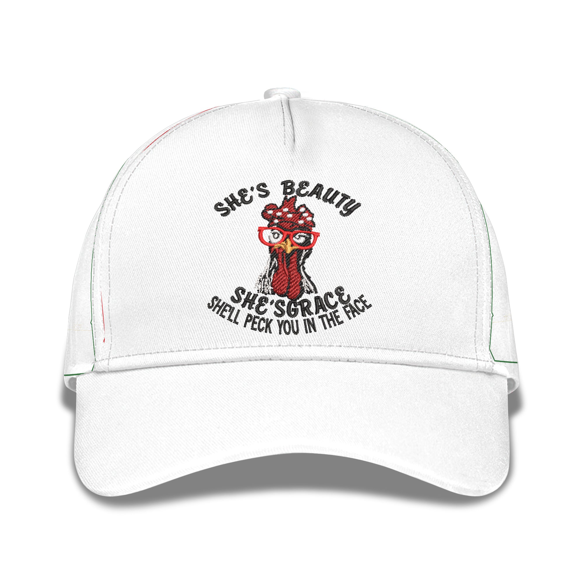 She's Beauty She'sgace Shell Peck You In The Face Embroidered Baseball Caps