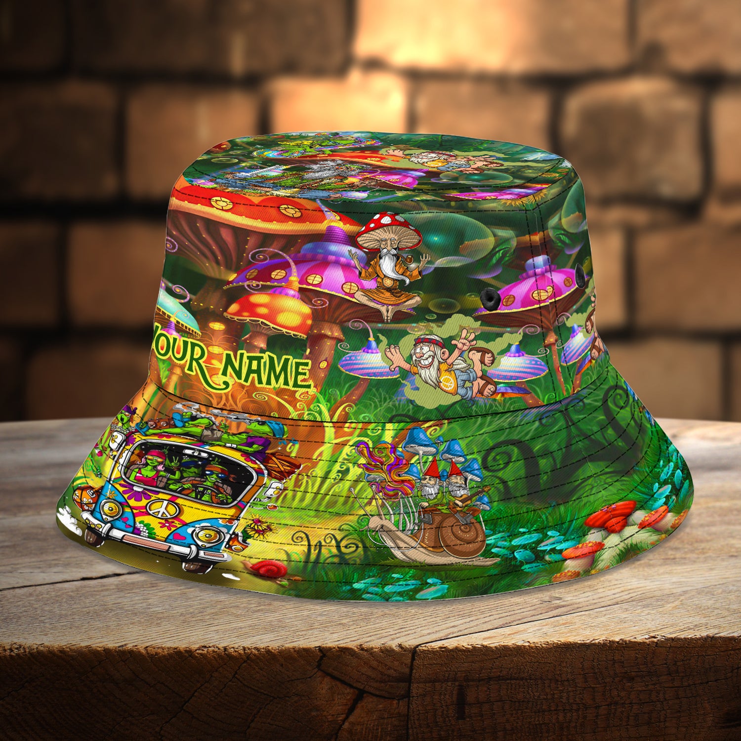 Custom Bucket Hat  - Hippie - dat93-007