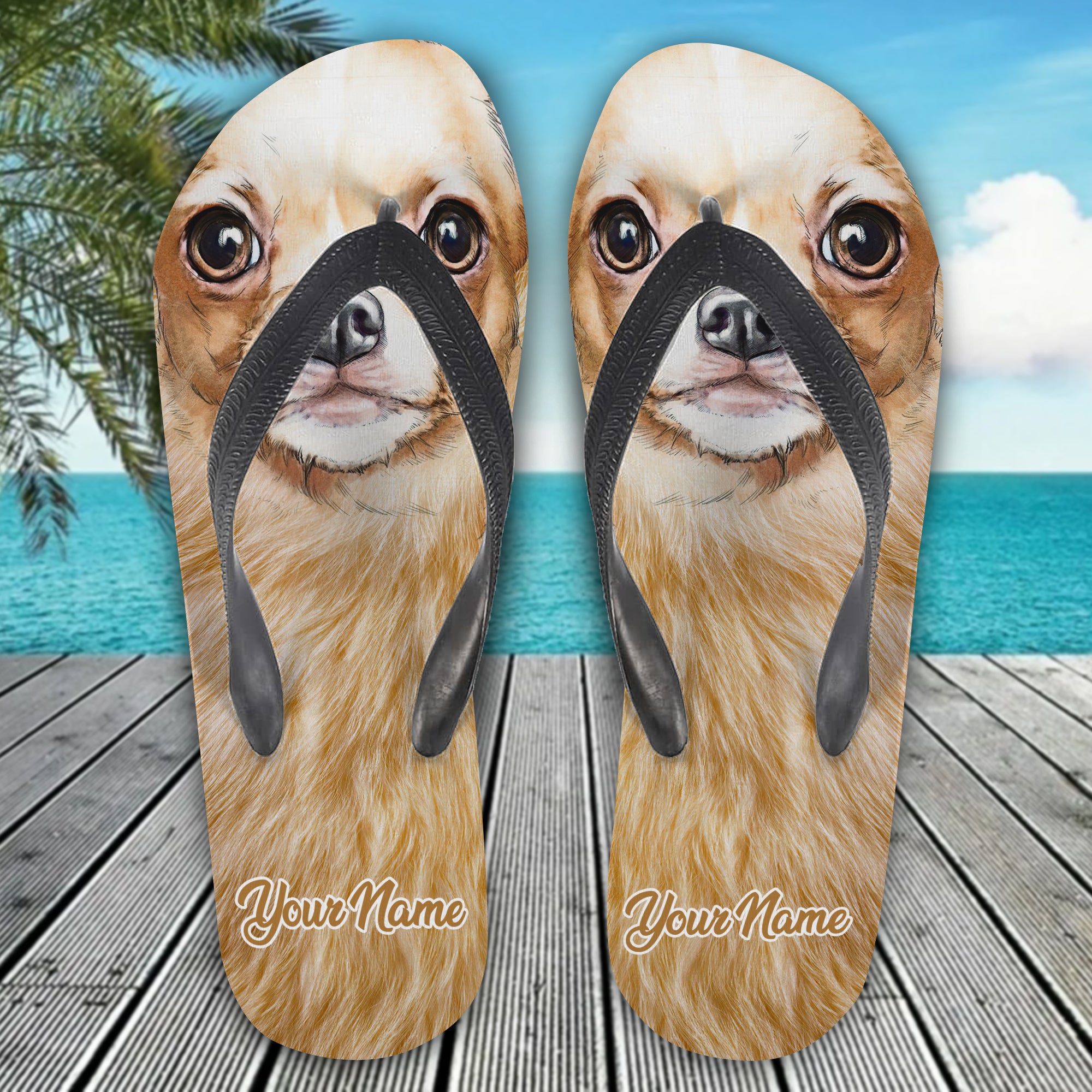 Custom Flip Flops - Chihuahua - Fuly 17