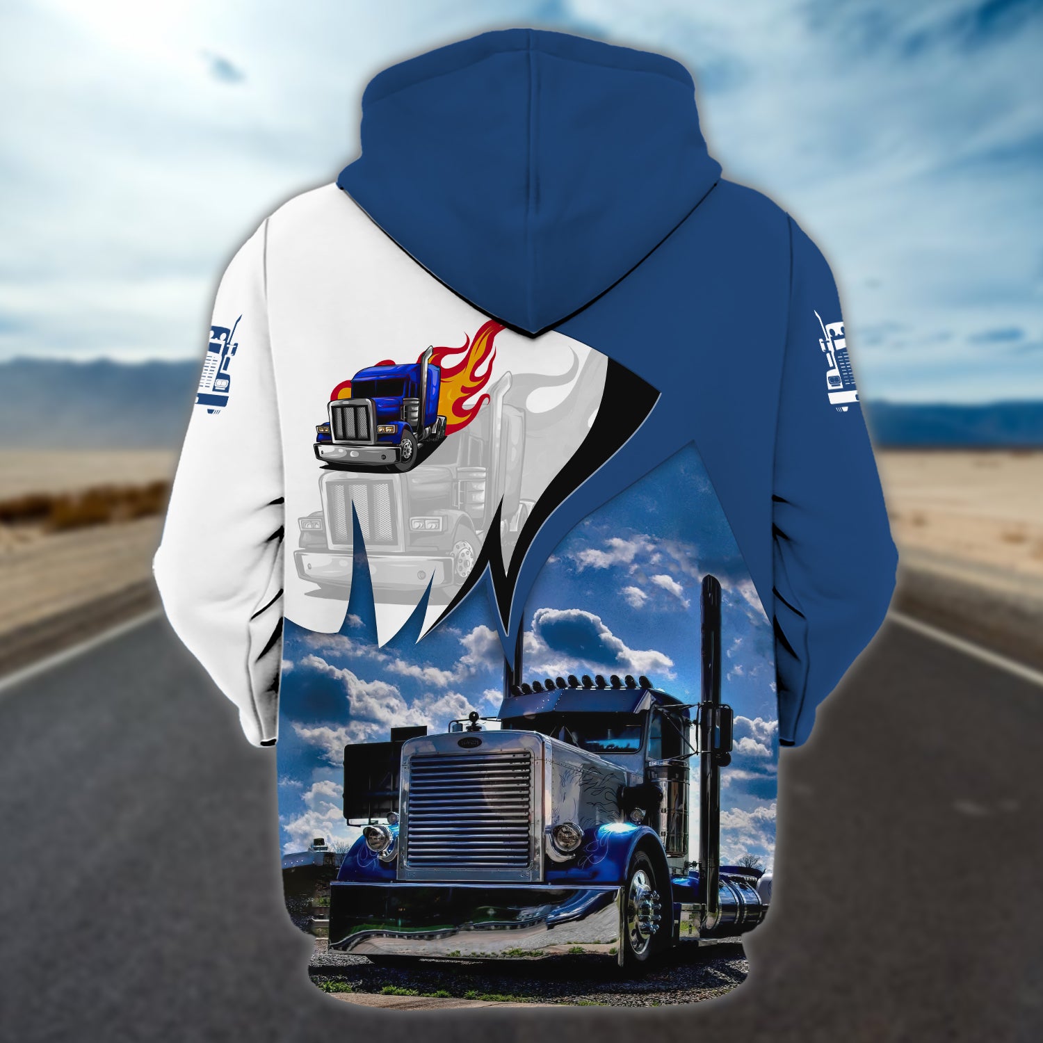 Trucker T19 Personalized Name 3D Zipper Hoodie