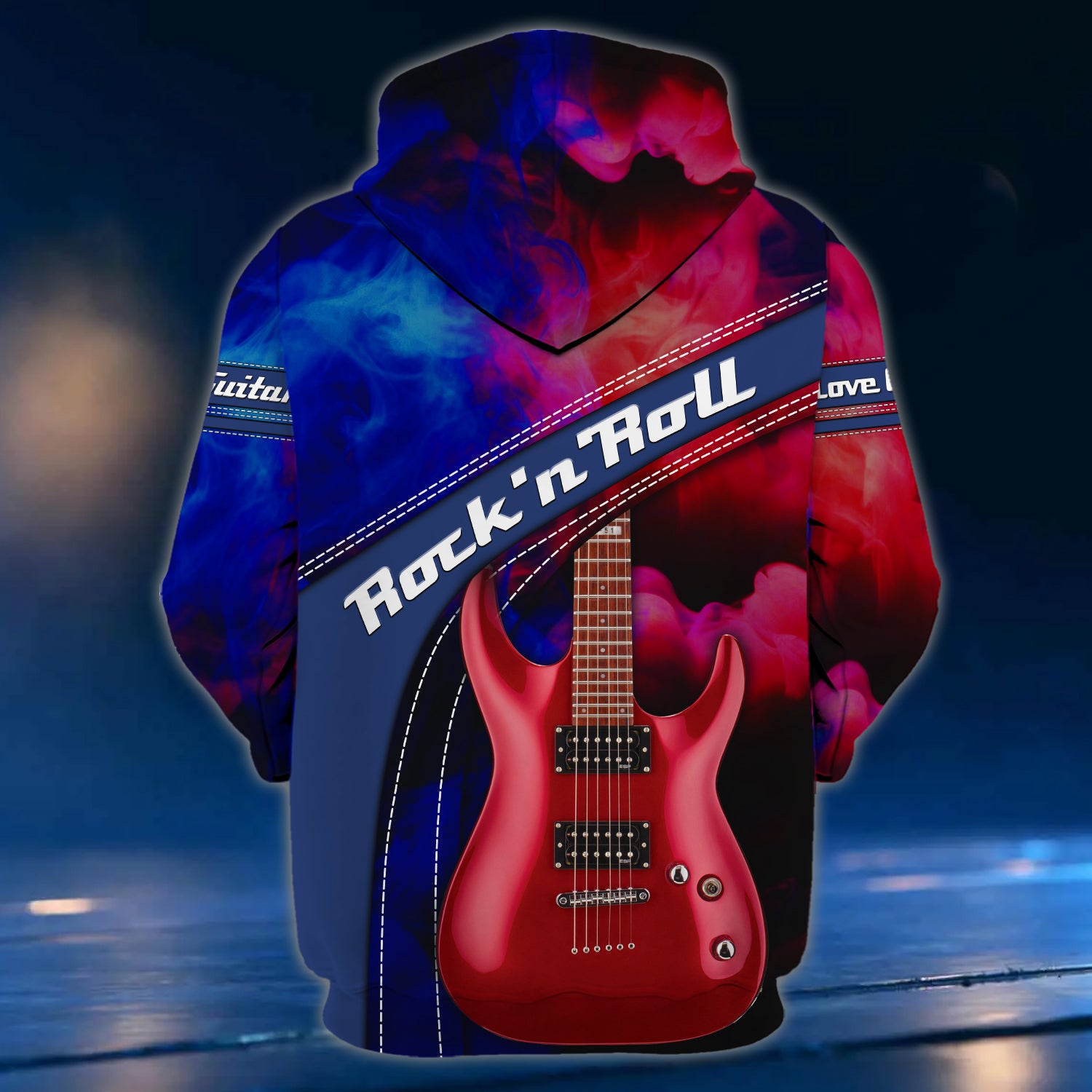 Rock'n'Roll Personalized Name 3D Zipper Hoodie For Men And Woman