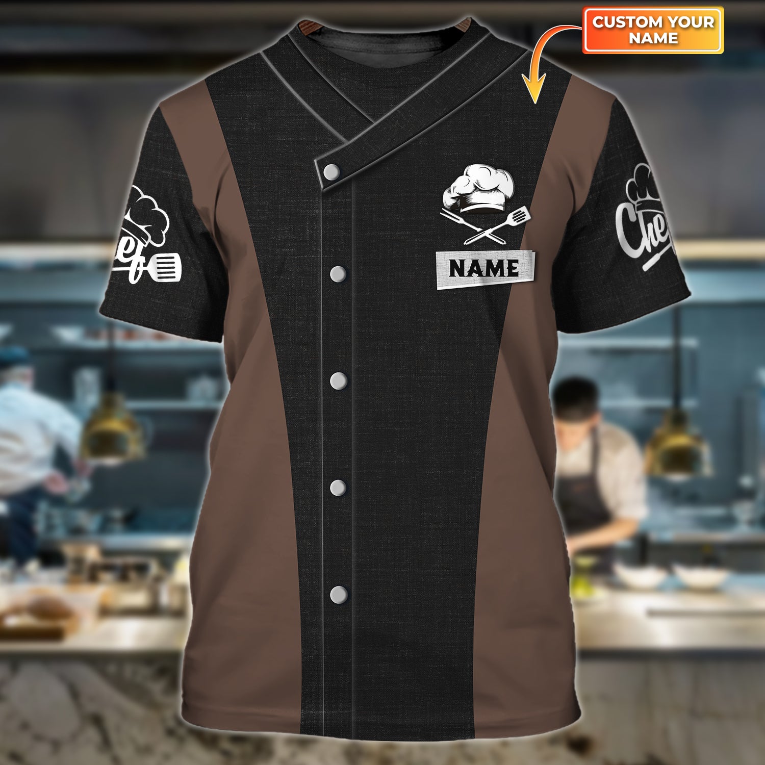 Chef, Personalized Name 3D Tshirt , Tad 259