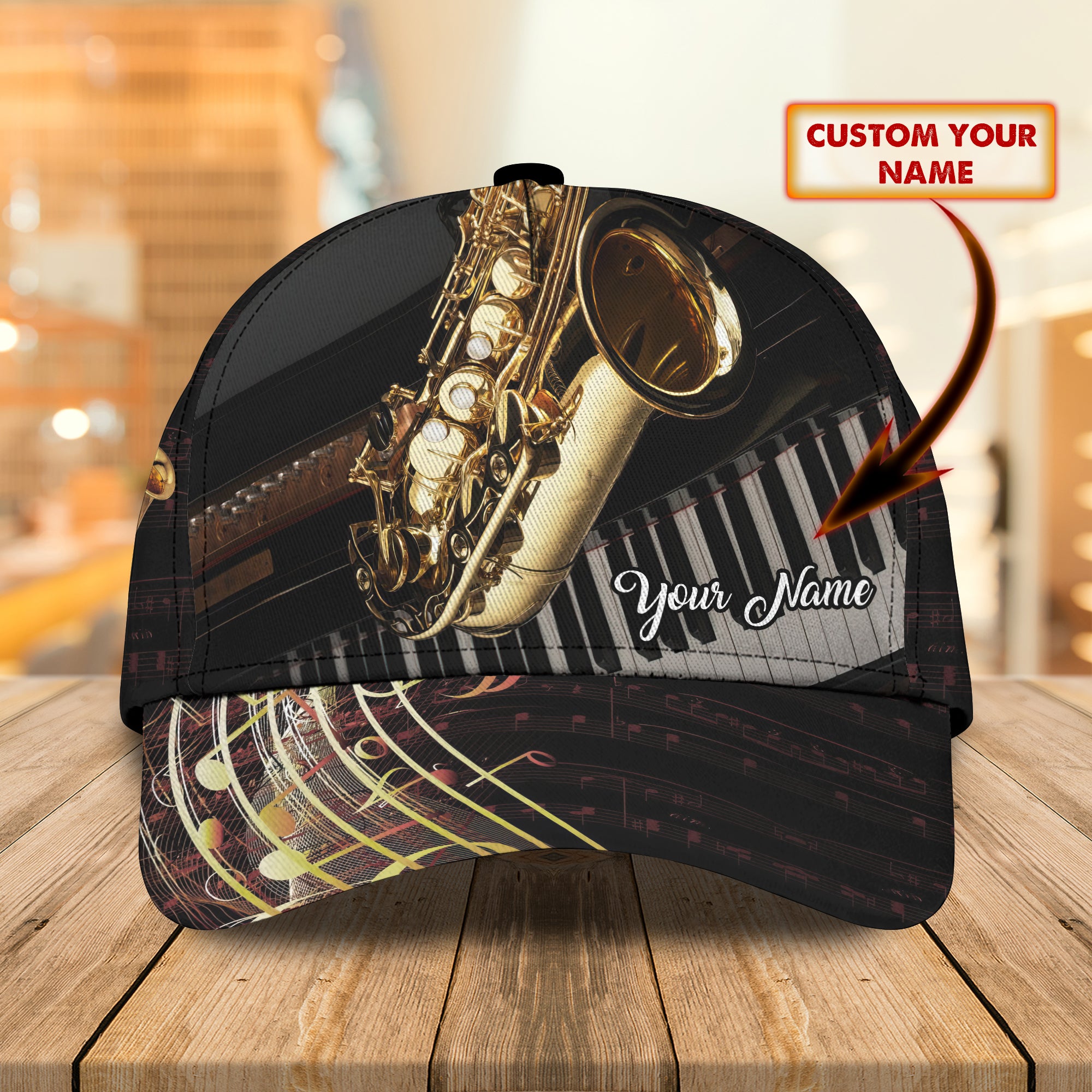 Saxophone - Personalized Name Cap 16 - Tad