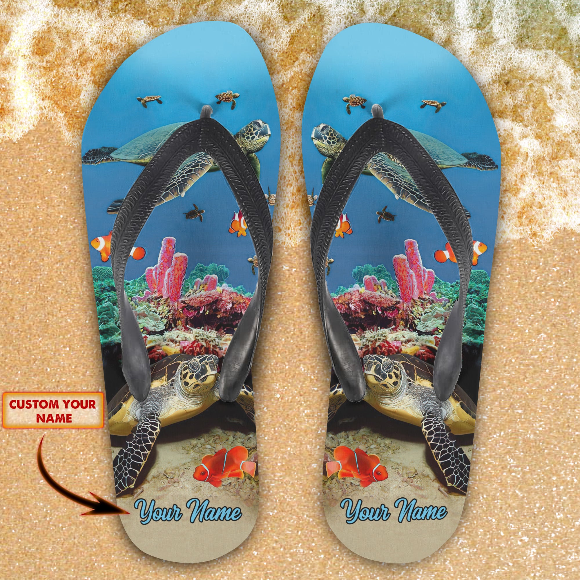Custom Flip Flops - Ocean - Fuly 21