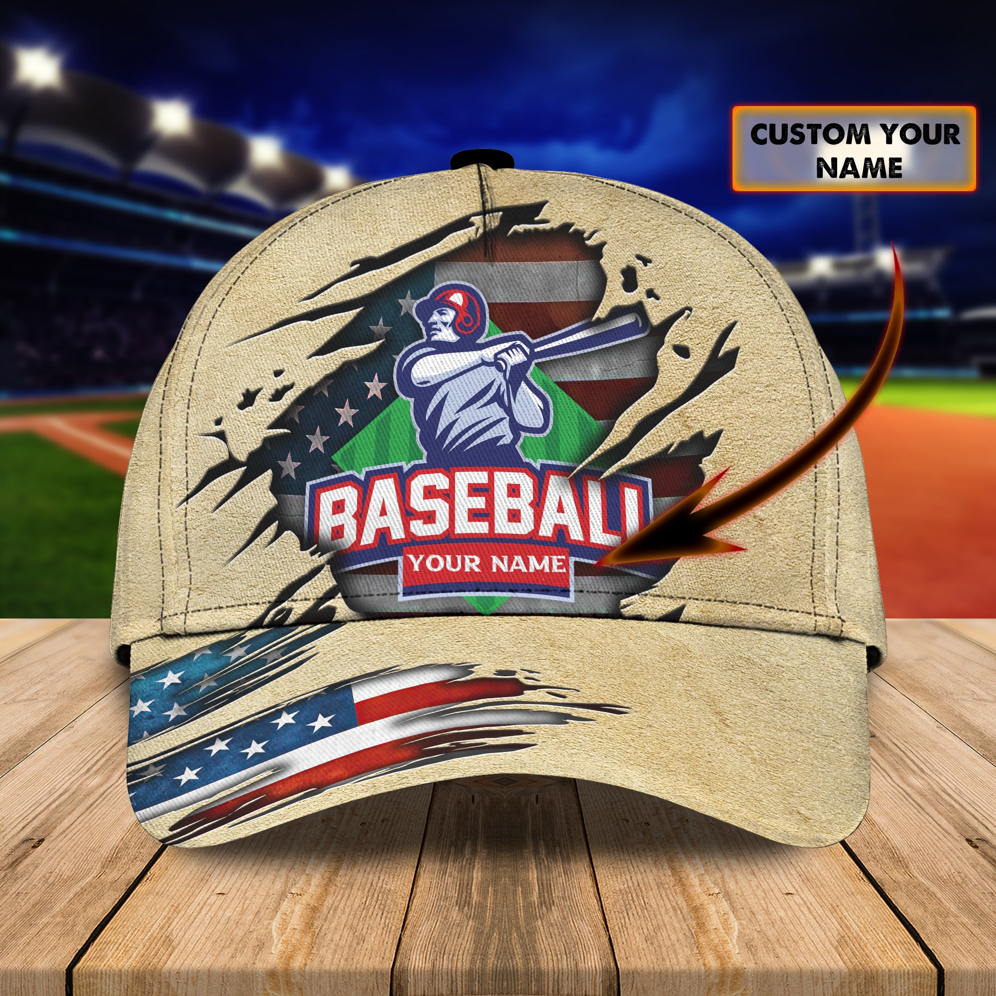 Baseball-two - Personalized Name Cap - Lst149