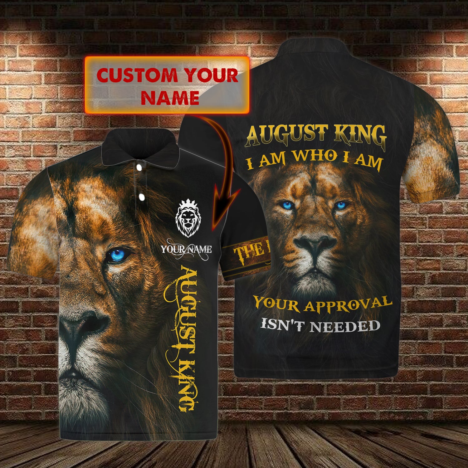 August King I am Who I Am - Personalized Name - 3D Polo Shirt - QB95