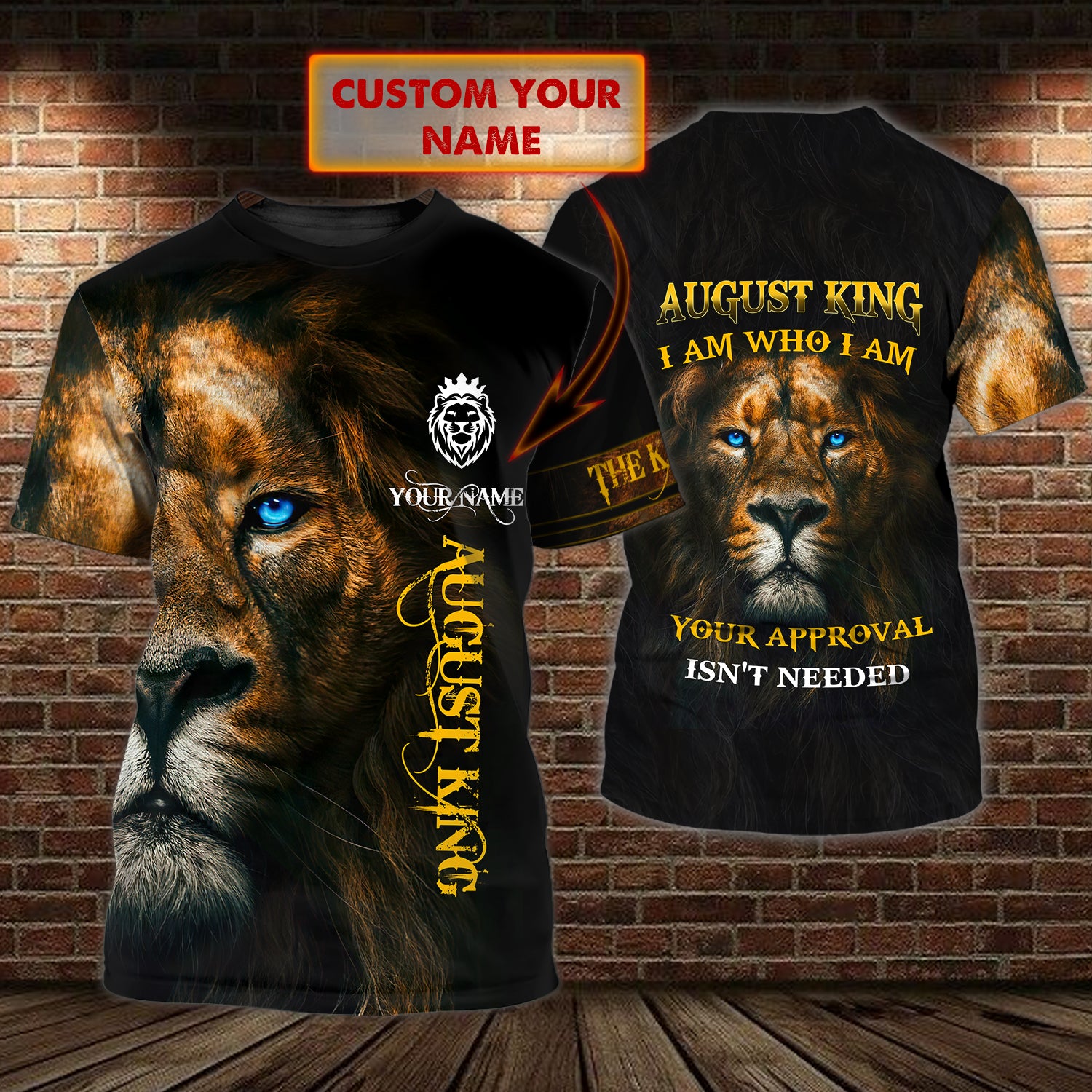 August King I am Who I Am - Personalized Name 3D Tshirt - QB95