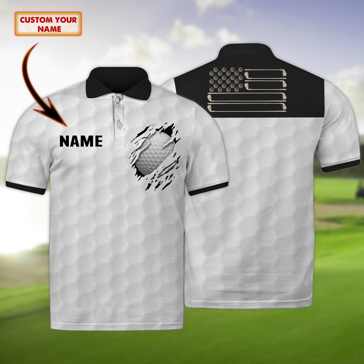 Golf - Personalized Name 3D Polo Shirt - dat93-003