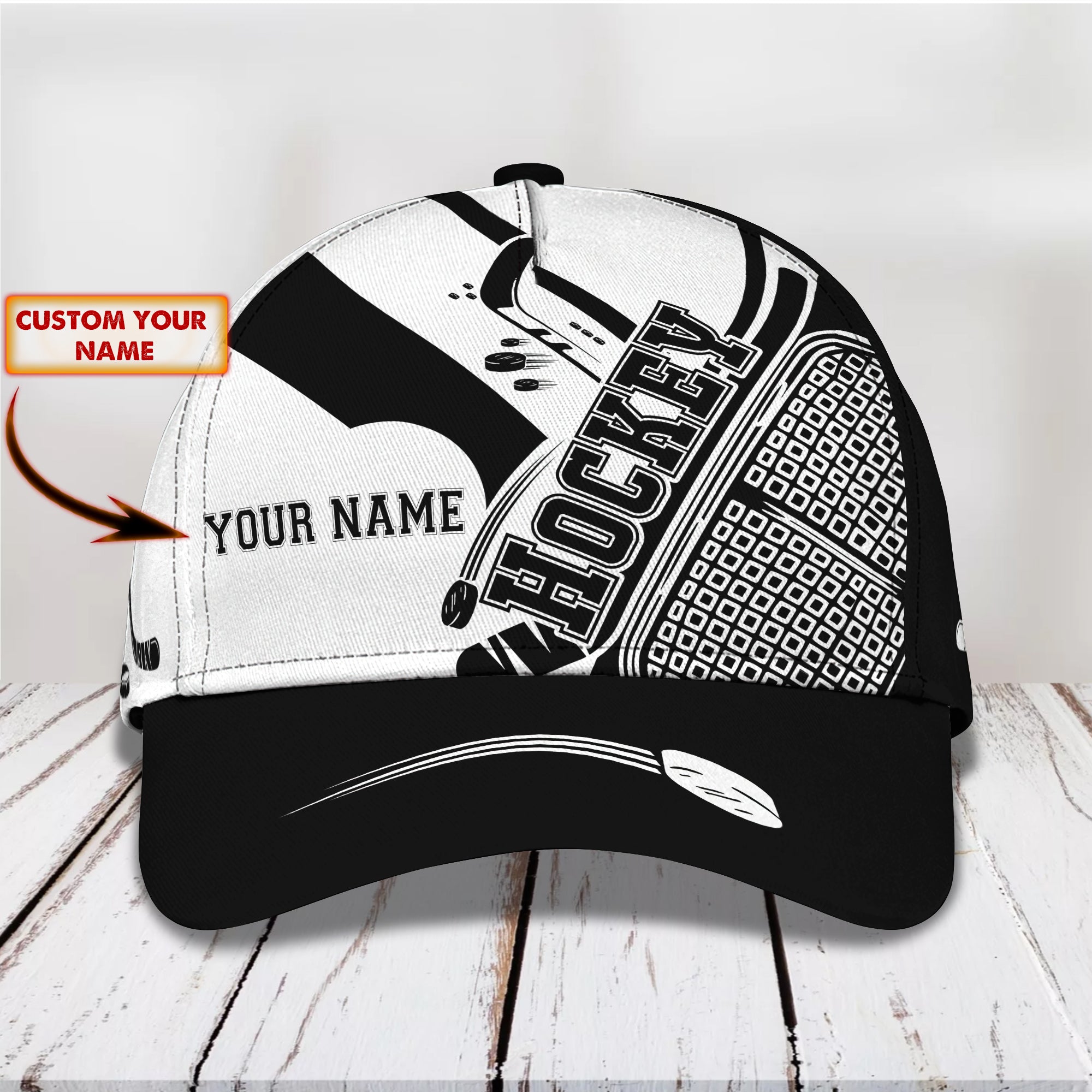 Hockey - Personalized Name Cap - Boom